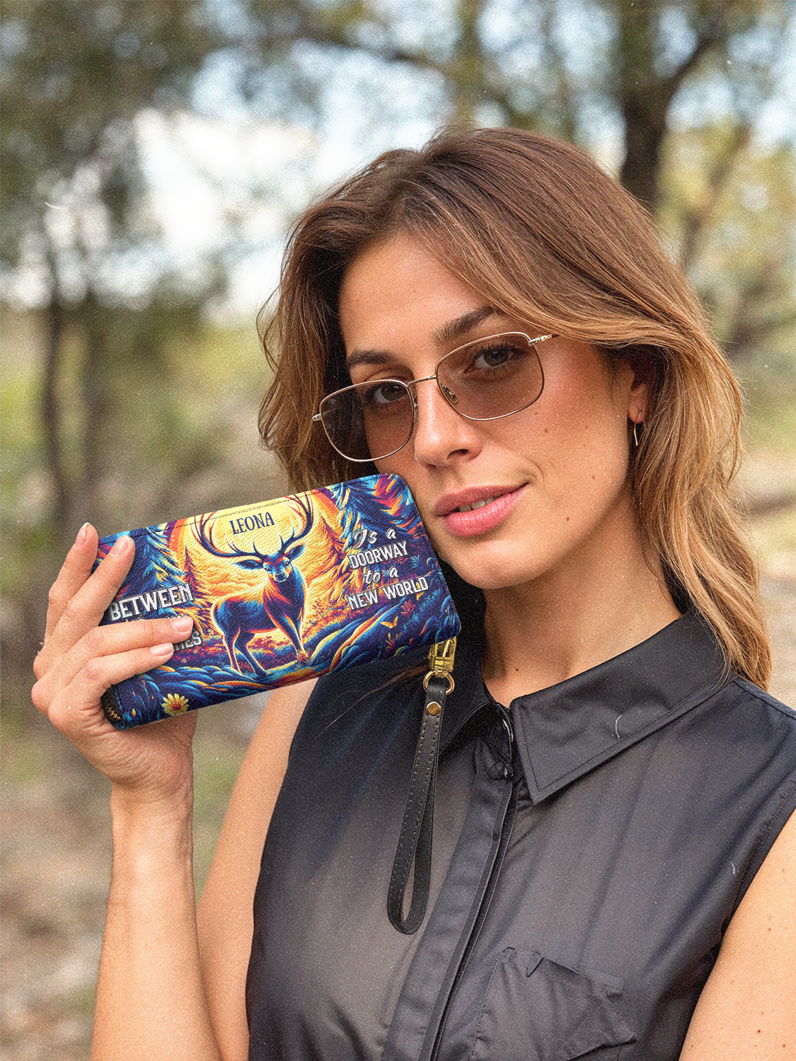 Between Every Two Pines Is A Doorway To A New World Deer Jungle HTRZ02012973QG Wallet