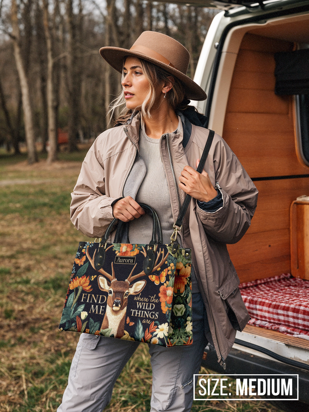 Find Me Where The Wild Things Are Deer HTRZ27128398IA Leather Bag