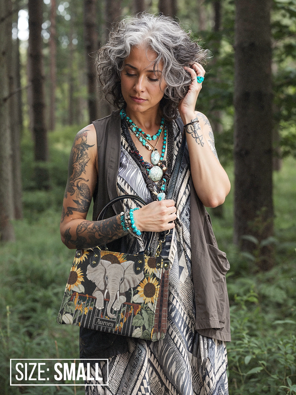 Elephant Sunflower HTRZ27124876ID Leather Bag