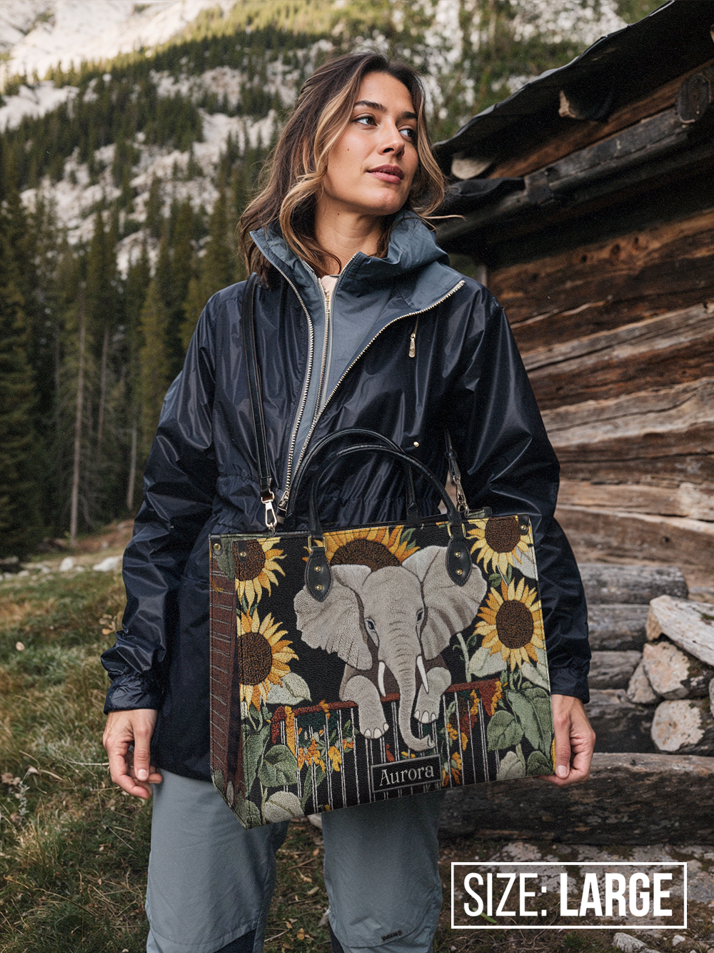 Elephant Sunflower HTRZ27124876ID Leather Bag