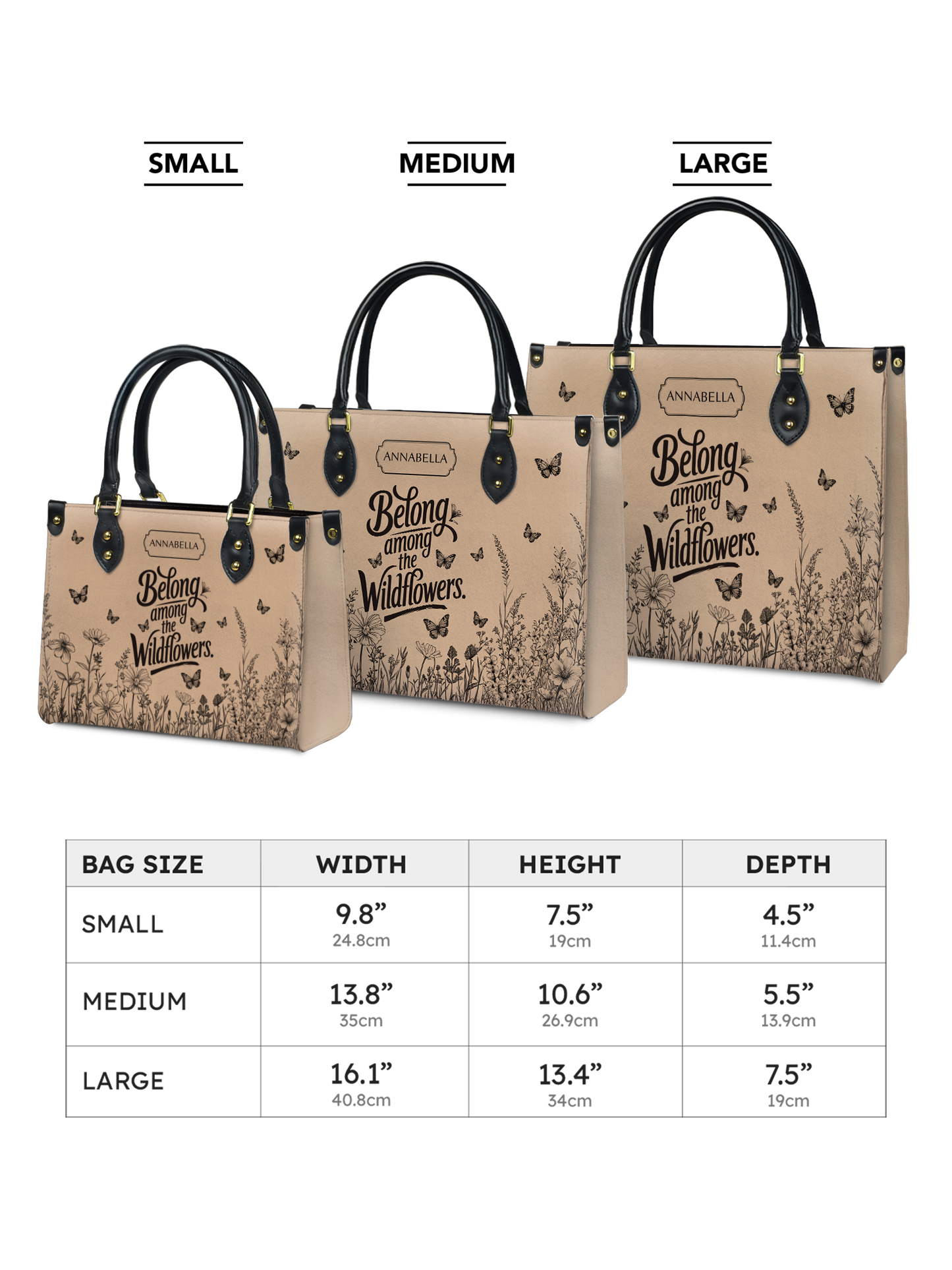 Belong Among The Wildflowers Butterfly HHRZ27126017DA Leather Bag