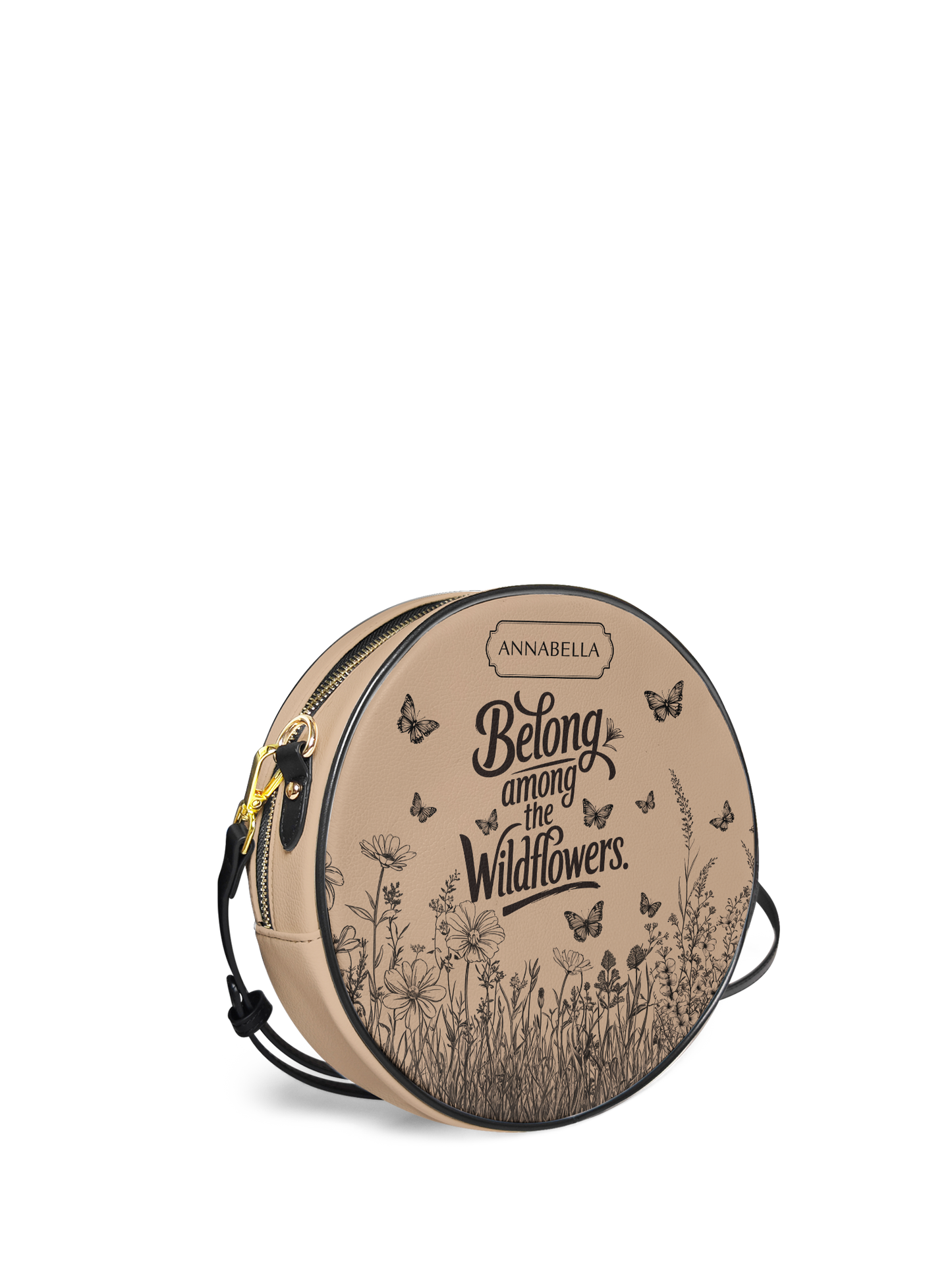 Belong Among The Wildflowers Butterfly HHRZ02012223CE Circle Crossbody Bag