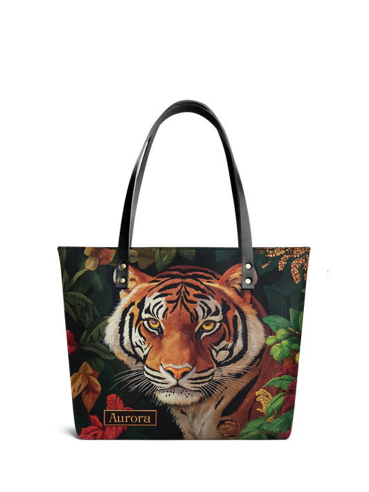 Bengal Tiger Jungle HTRZ30122969AB Leather Tote Bag