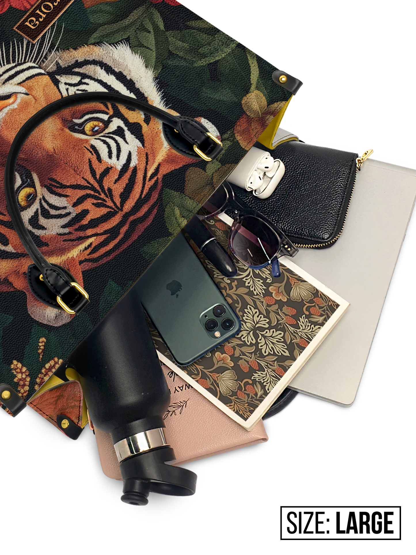 Bengal Tiger Jungle HTRZ27120110AM Leather Bag