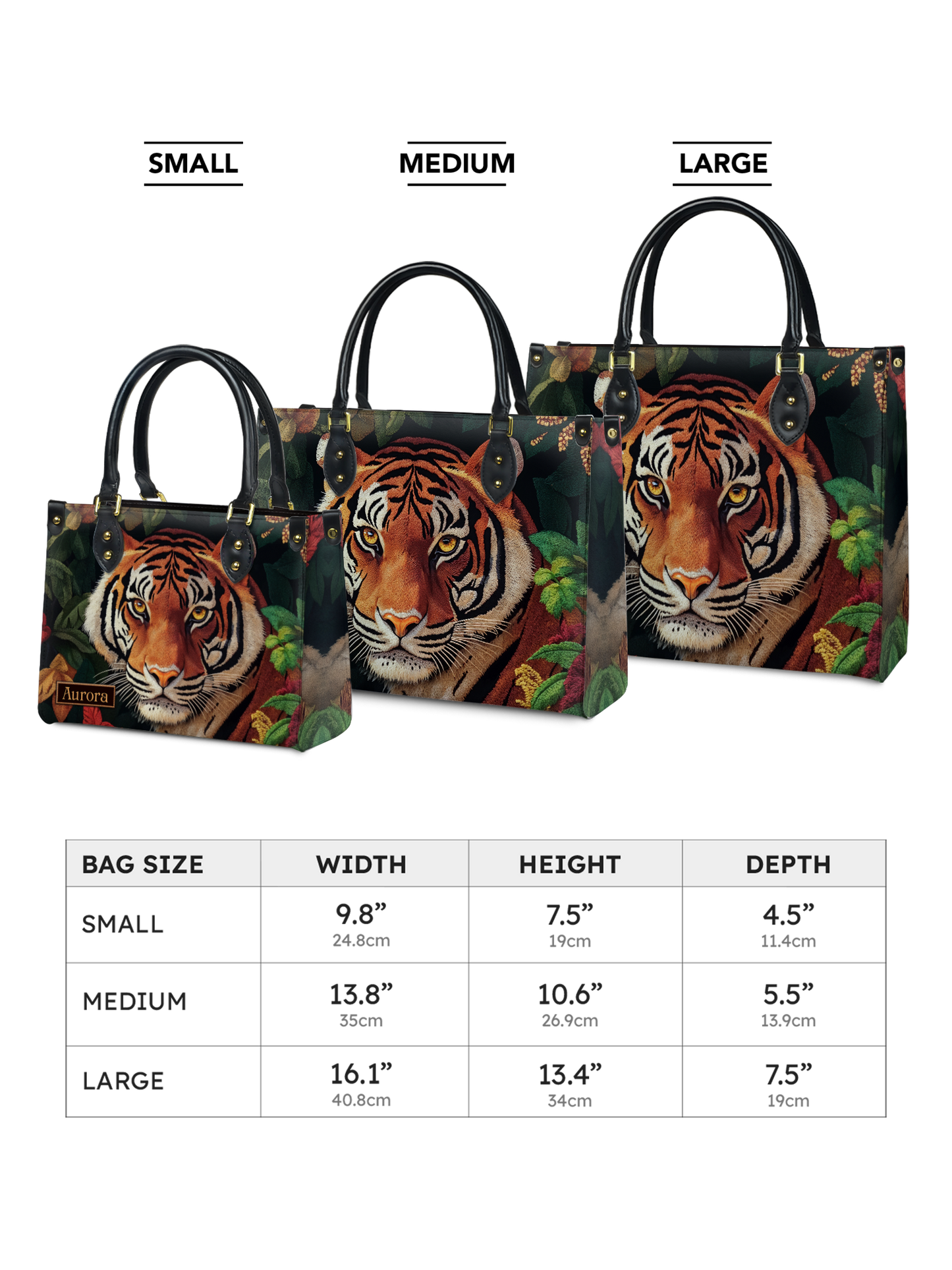 Bengal Tiger Jungle HTRZ27120110AM Leather Bag