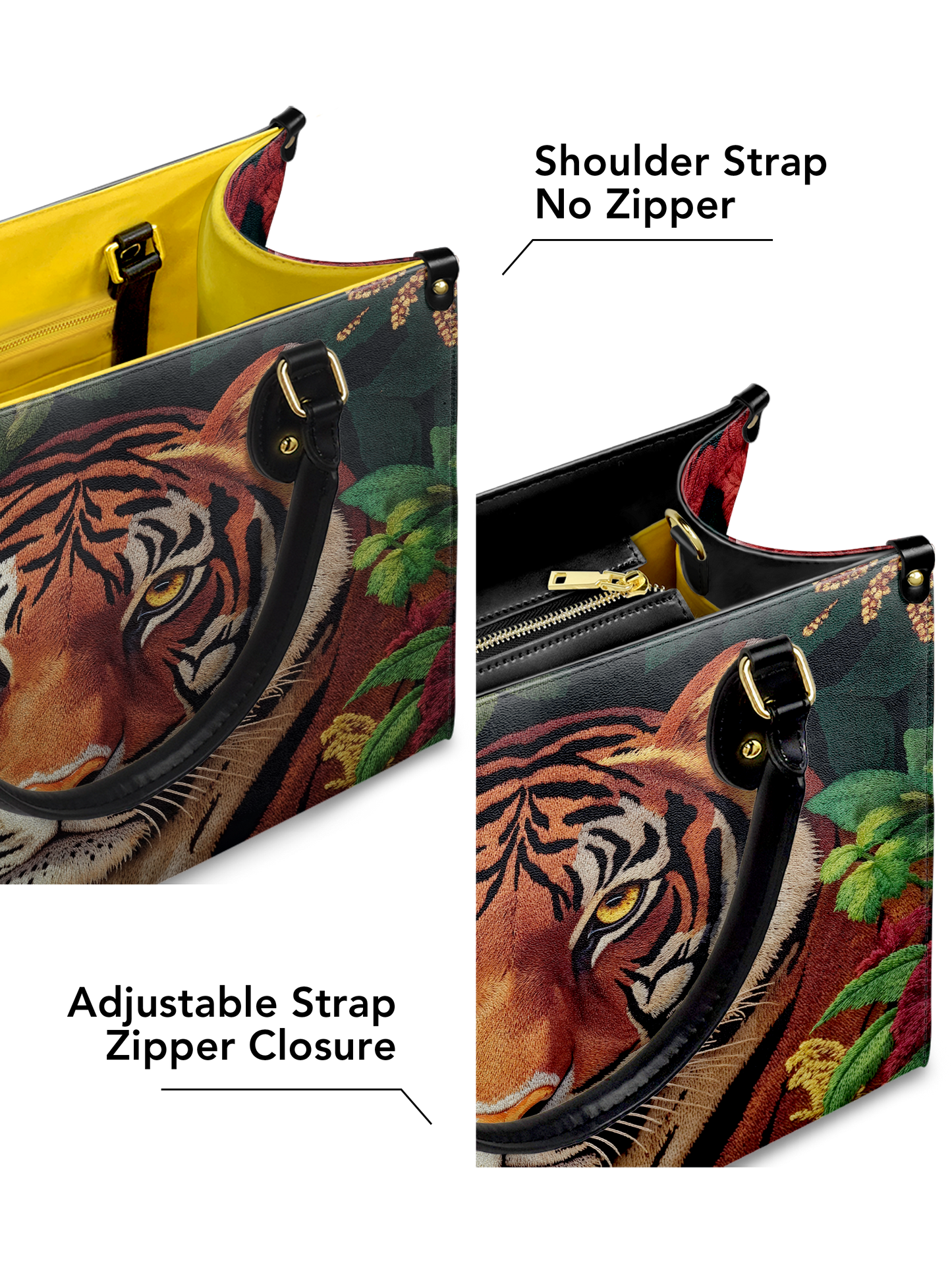 Bengal Tiger Jungle HTRZ27120110AM Leather Bag