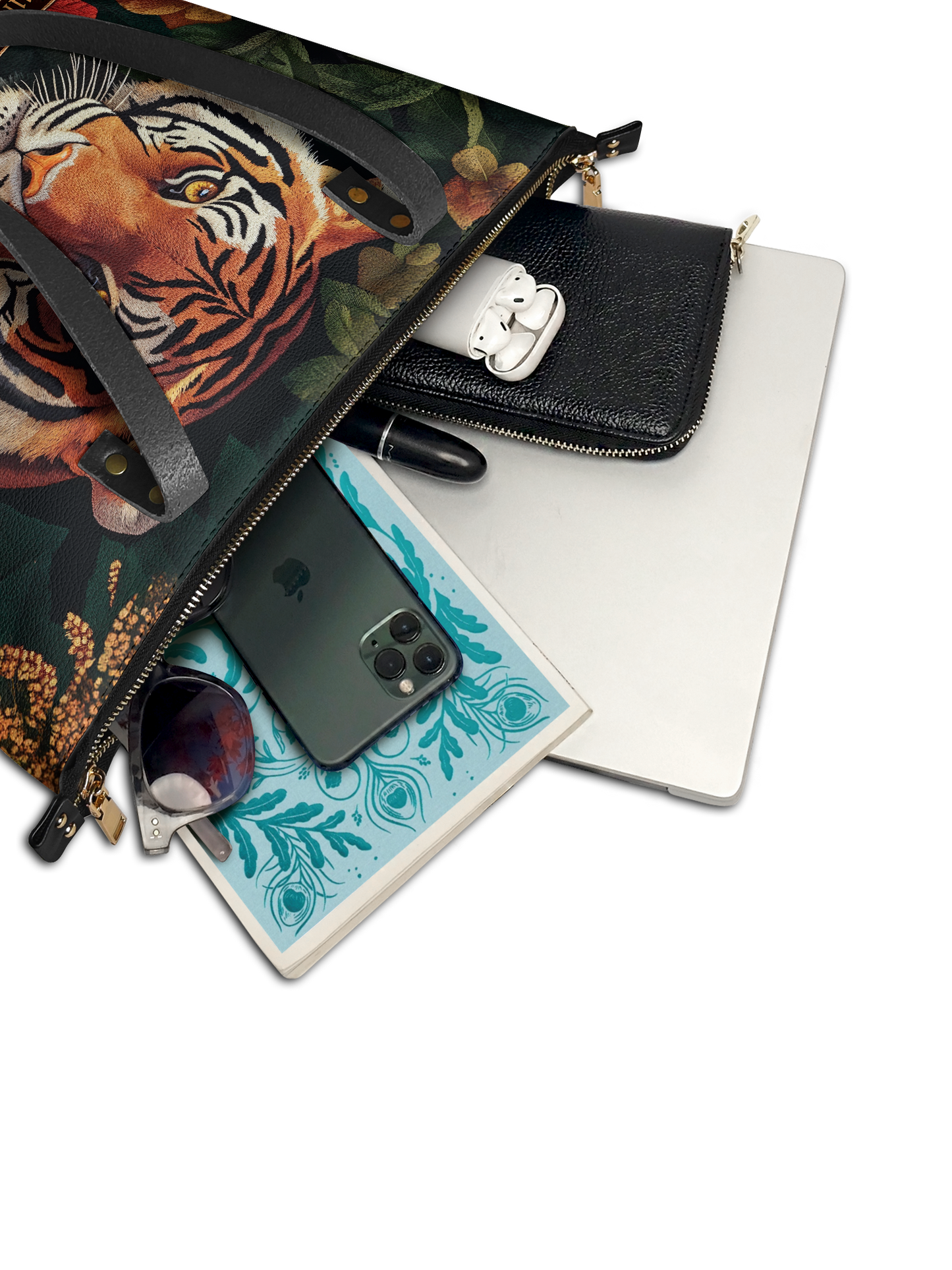 Bengal Tiger Jungle HTRZ30122969AB Leather Tote Bag