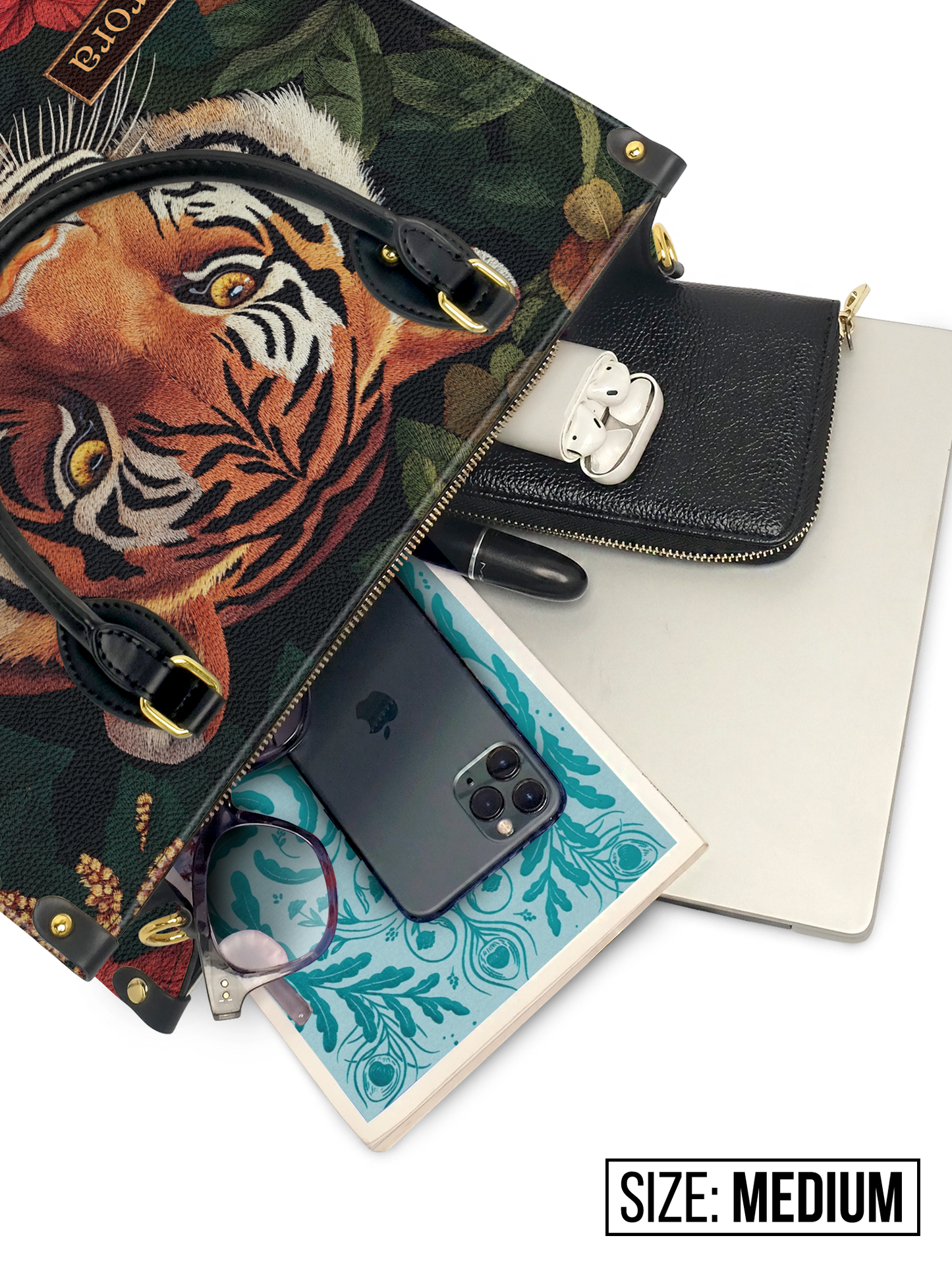 Bengal Tiger Jungle HTRZ27120110AM Leather Bag