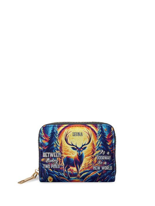 Between Every Two Pines Is A Doorway To A New World Deer Jungle HTRZ02019299DJ Mini Wallet
