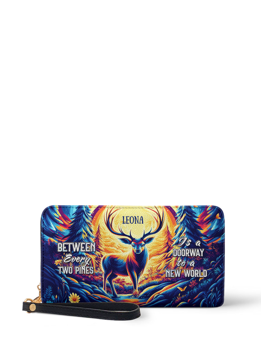 Between Every Two Pines Is A Doorway To A New World Deer Jungle HTRZ02012973QG Wallet