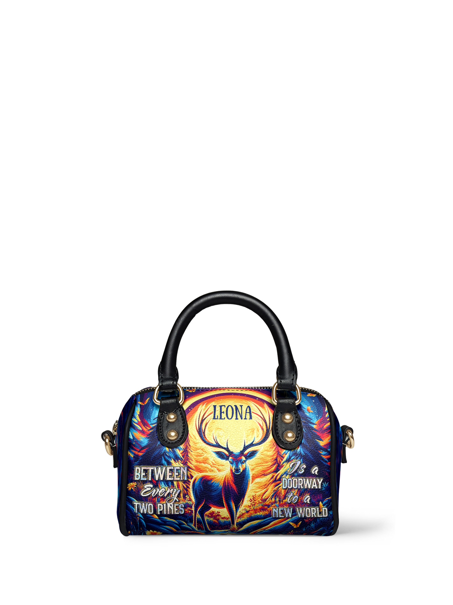 Between Every Two Pines Is A Doorway To A New World Deer Jungle ANRZ02011993ZD Mini Satchel