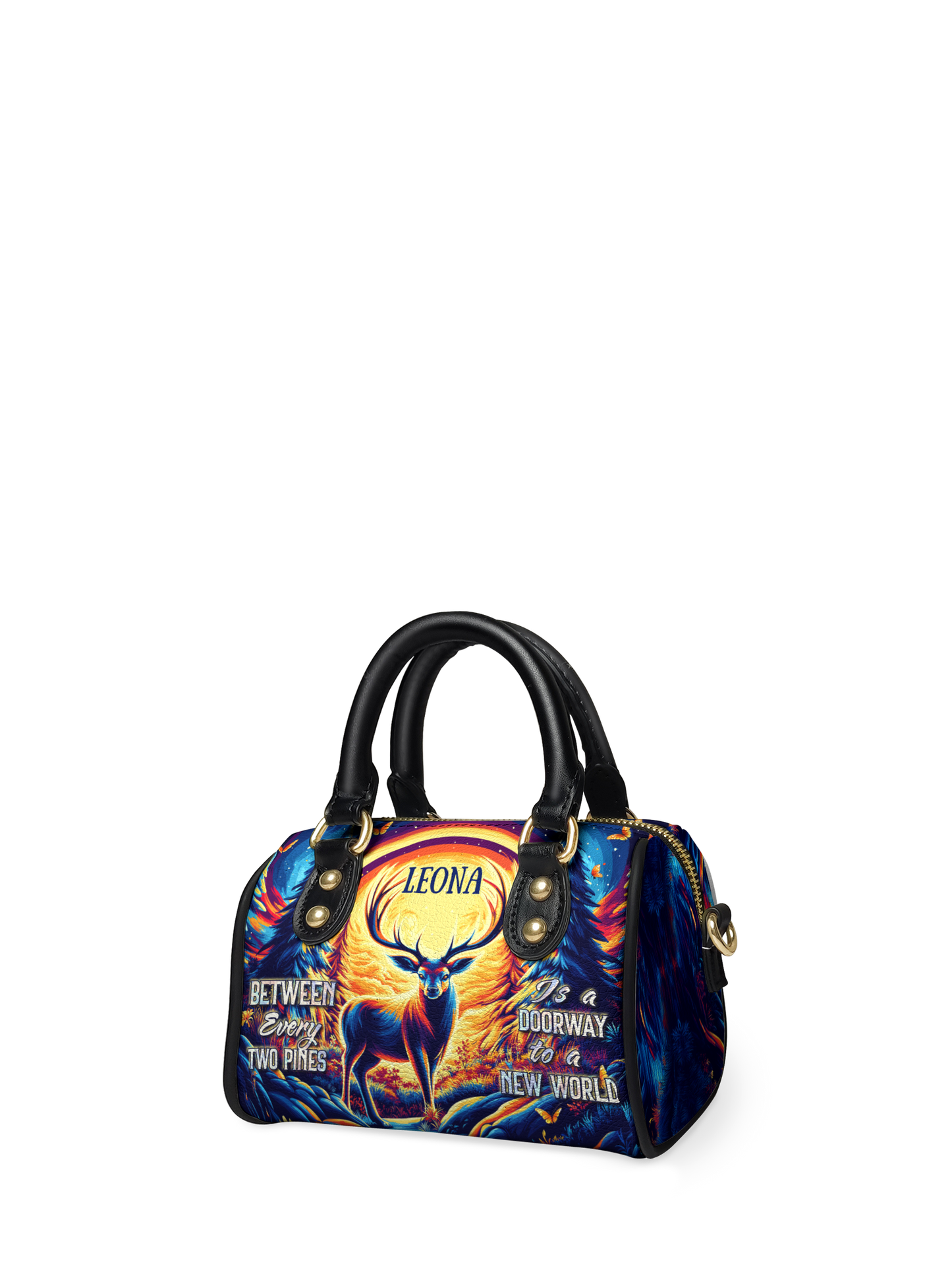 Between Every Two Pines Is A Doorway To A New World Deer Jungle ANRZ02011993ZD Mini Satchel