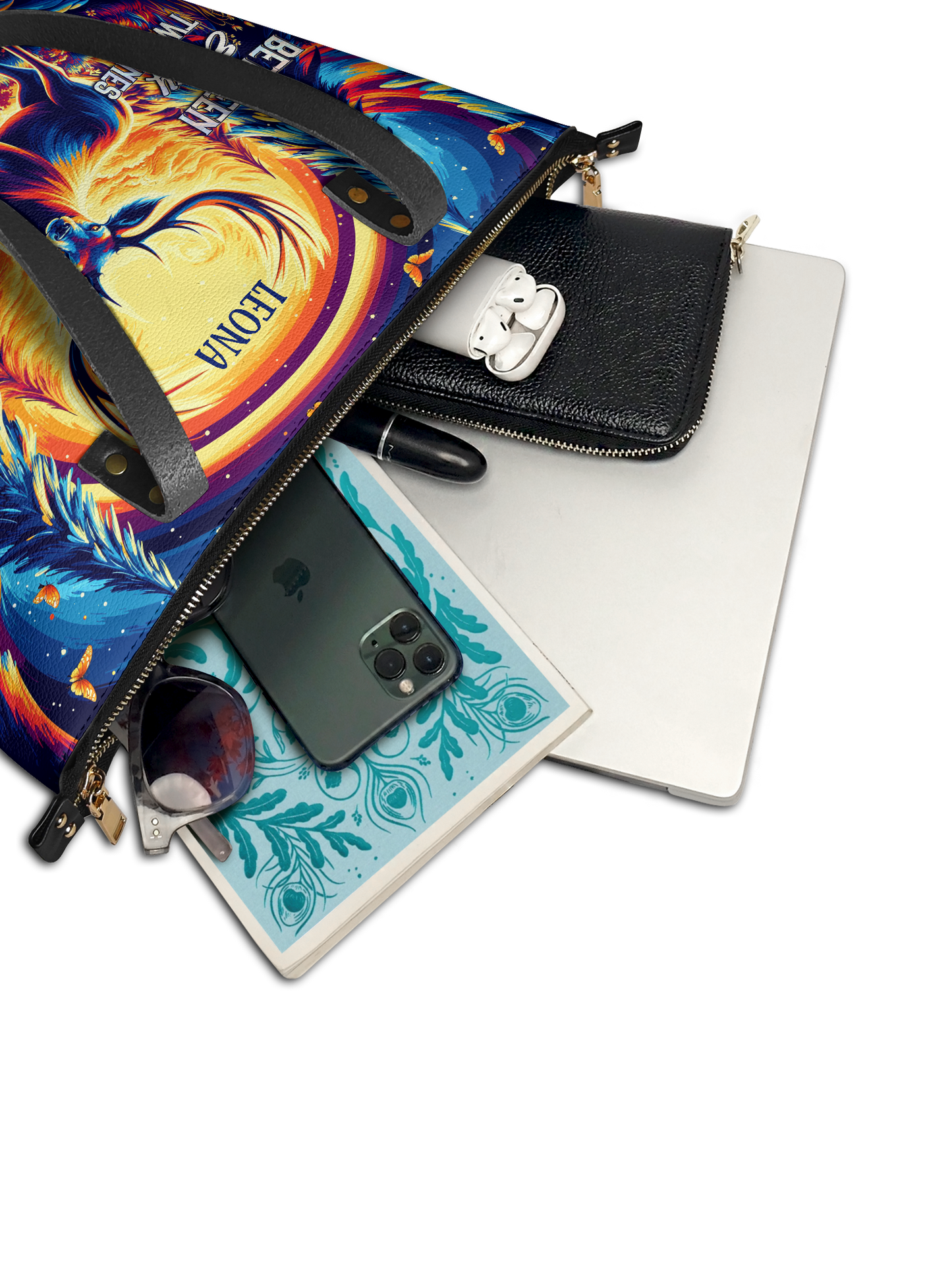 Between Every Two Pines Is A Doorway To A New World Deer Jungle HTRZ30127054QX Leather Tote Bag