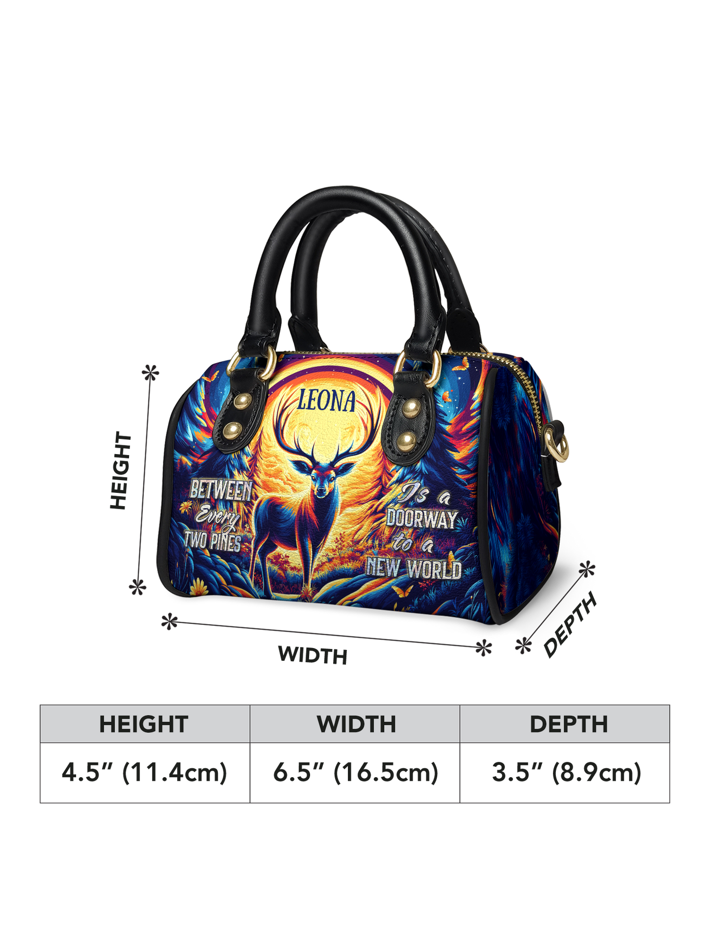 Between Every Two Pines Is A Doorway To A New World Deer Jungle ANRZ02011993ZD Mini Satchel