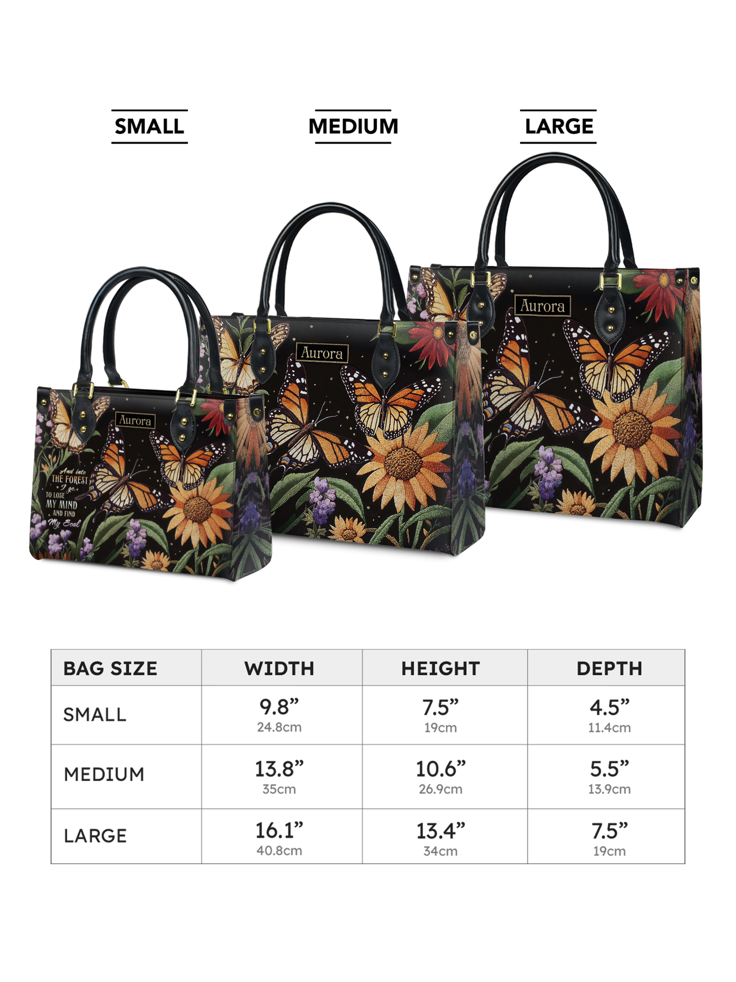 And Into The Forest I Go Butterfly Jungle HTRZ27124245RT Leather Bag