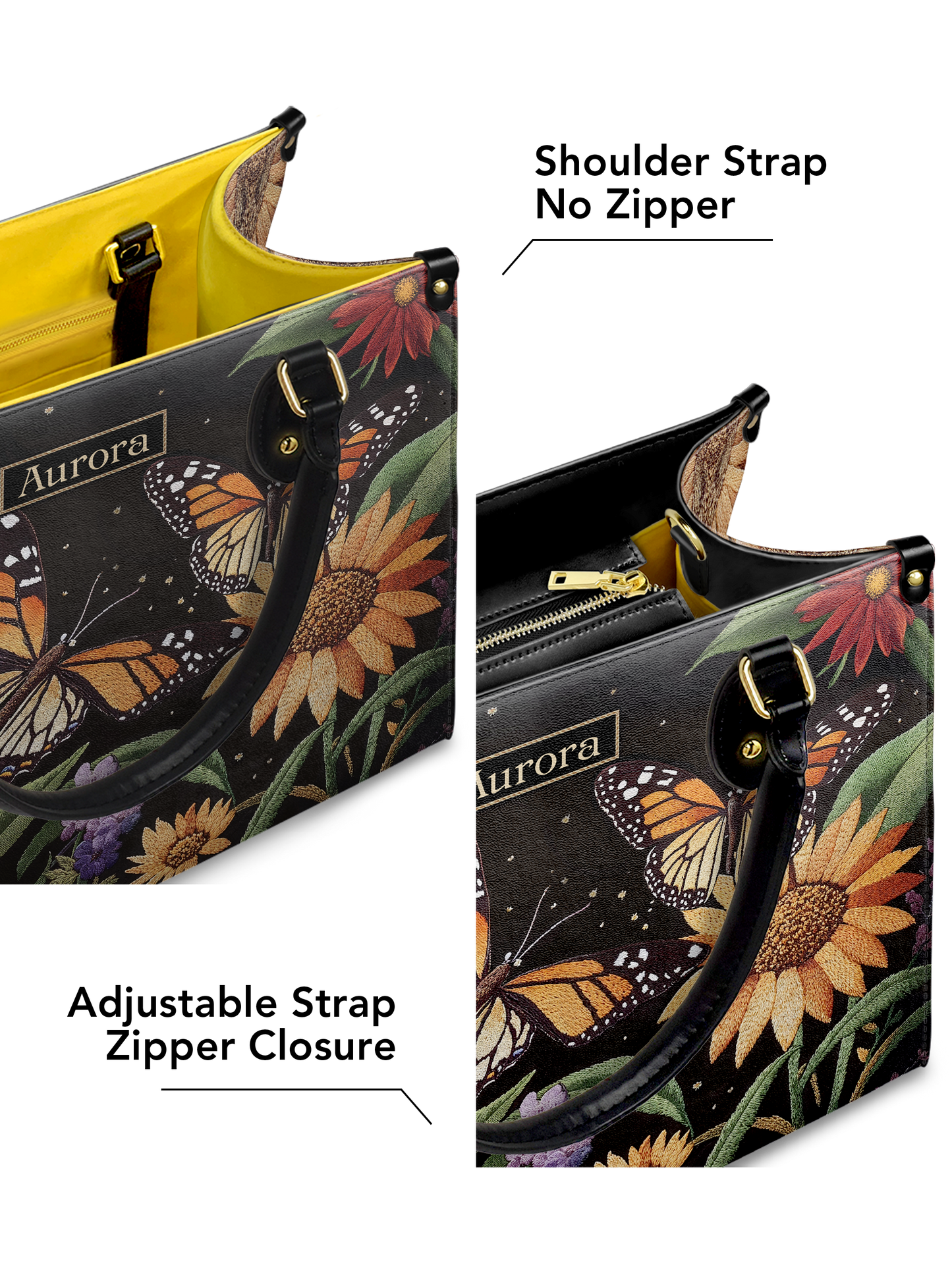 And Into The Forest I Go Butterfly Jungle HTRZ27124245RT Leather Bag