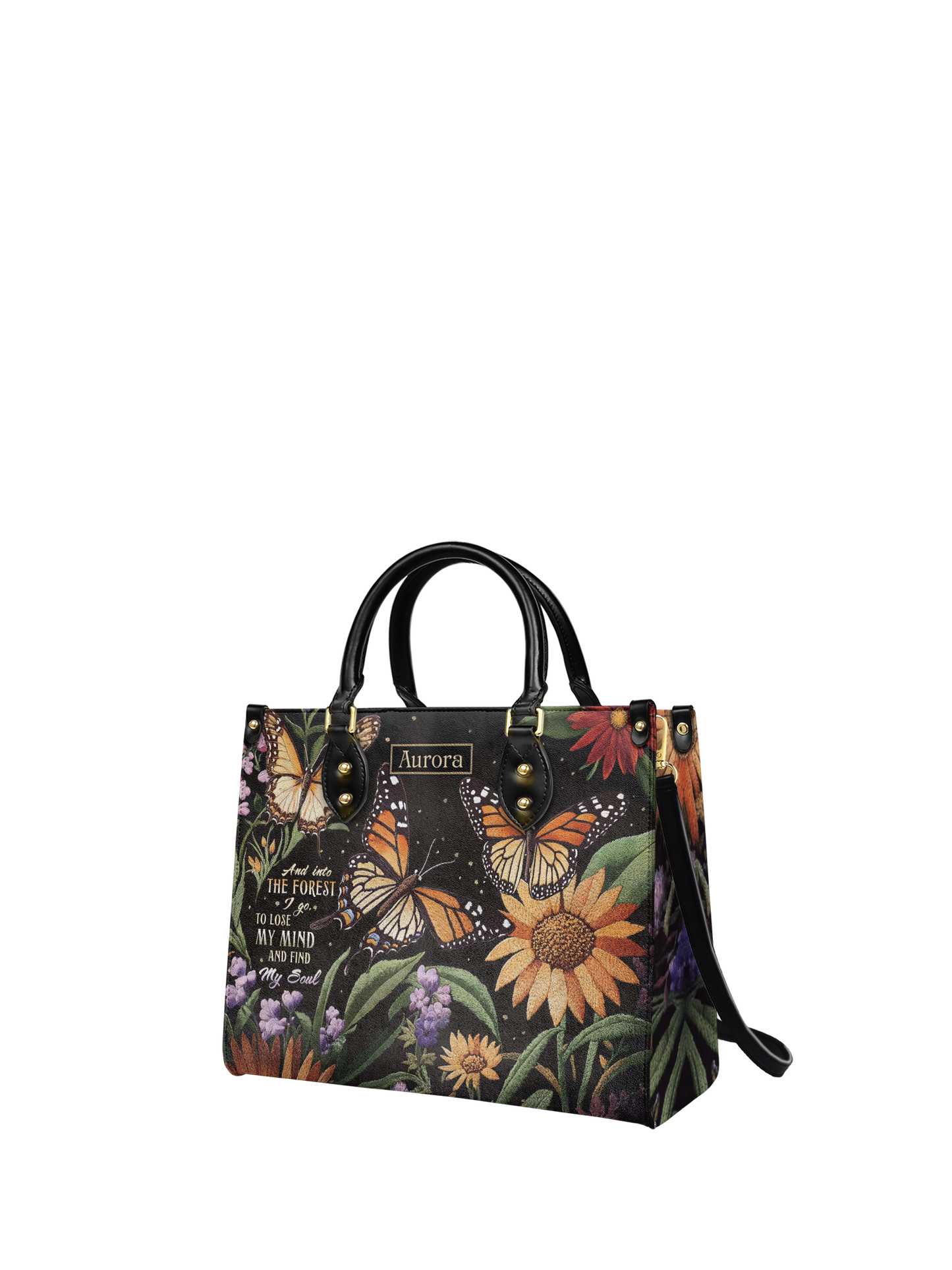 And Into The Forest I Go Butterfly Jungle HTRZ27124245RT Leather Bag