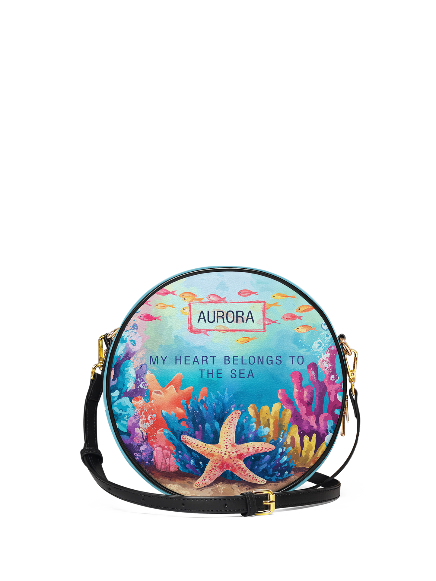 My Heart Belong To The Sea Coral Beach HHRZ02016259IY Circle Crossbody Bag