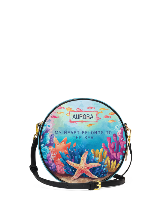 My Heart Belong To The Sea Coral Beach HHRZ02016259IY Circle Crossbody Bag