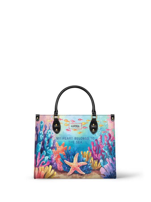 My Heart Belong To The Sea Coral Beach HTRZ27120650OV Leather Bag
