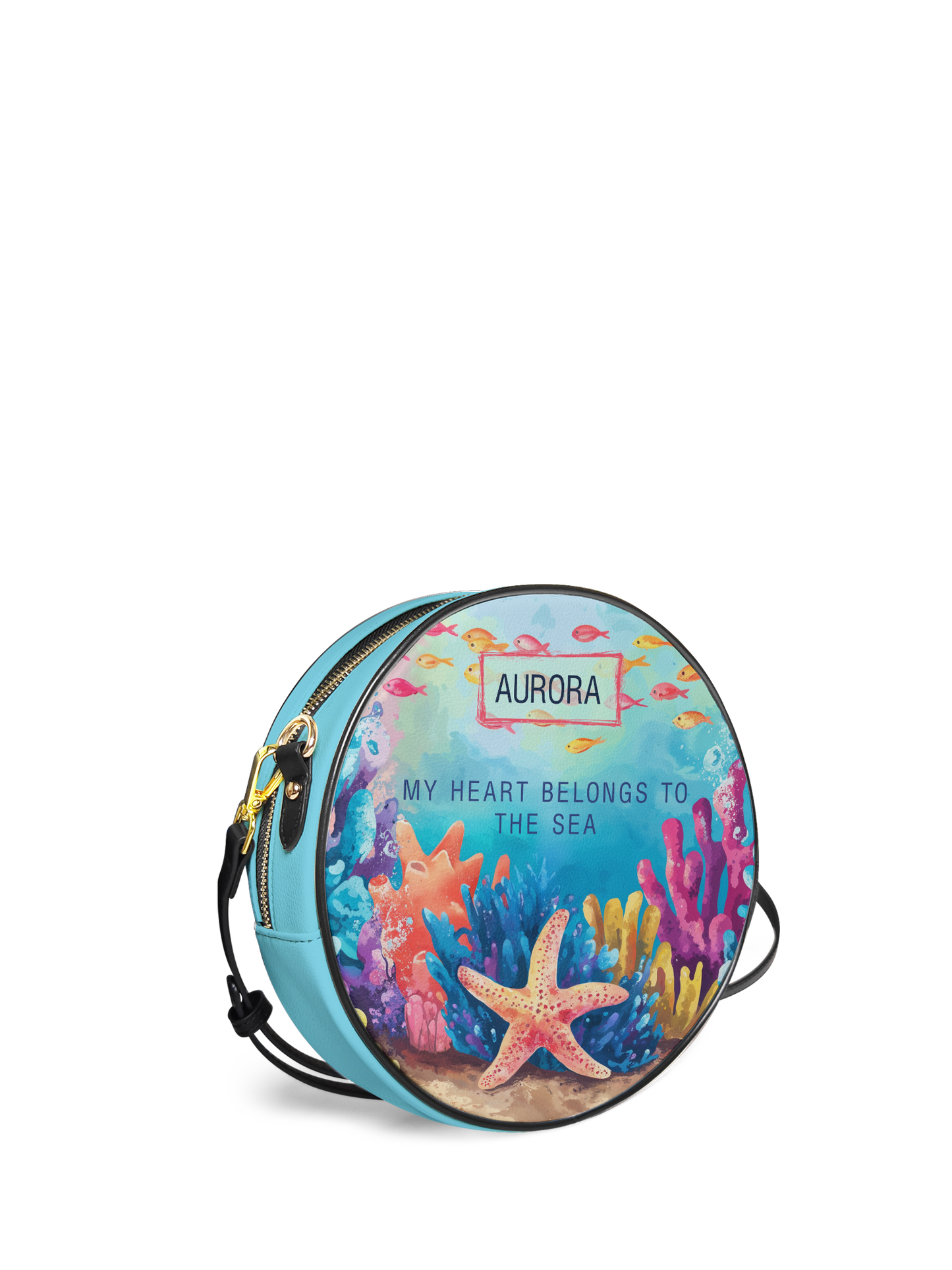 My Heart Belong To The Sea Coral Beach HHRZ02016259IY Circle Crossbody Bag