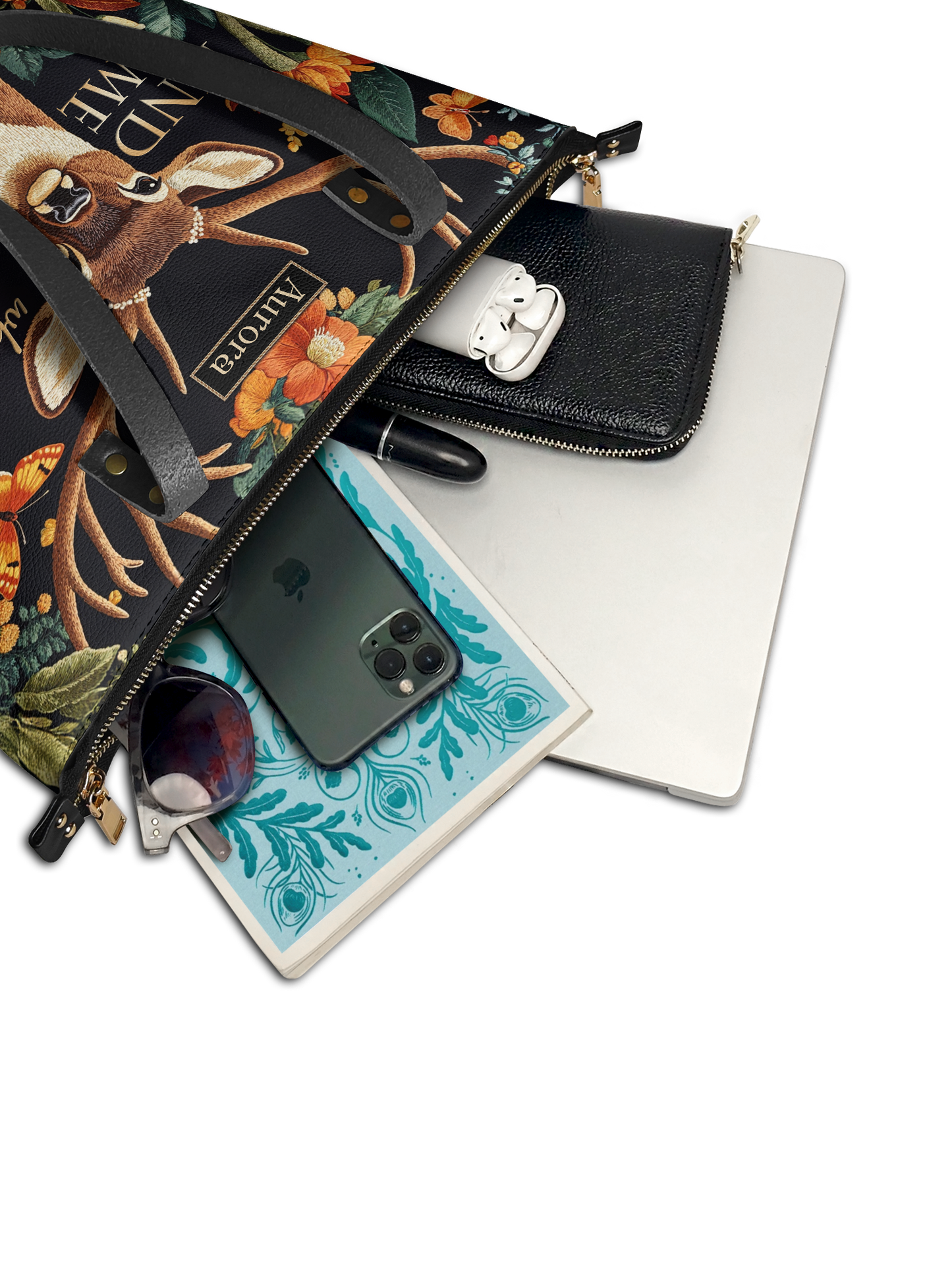 Find Me Where The Wild Things Are Deer HTRZ30125742MB Leather Tote Bag