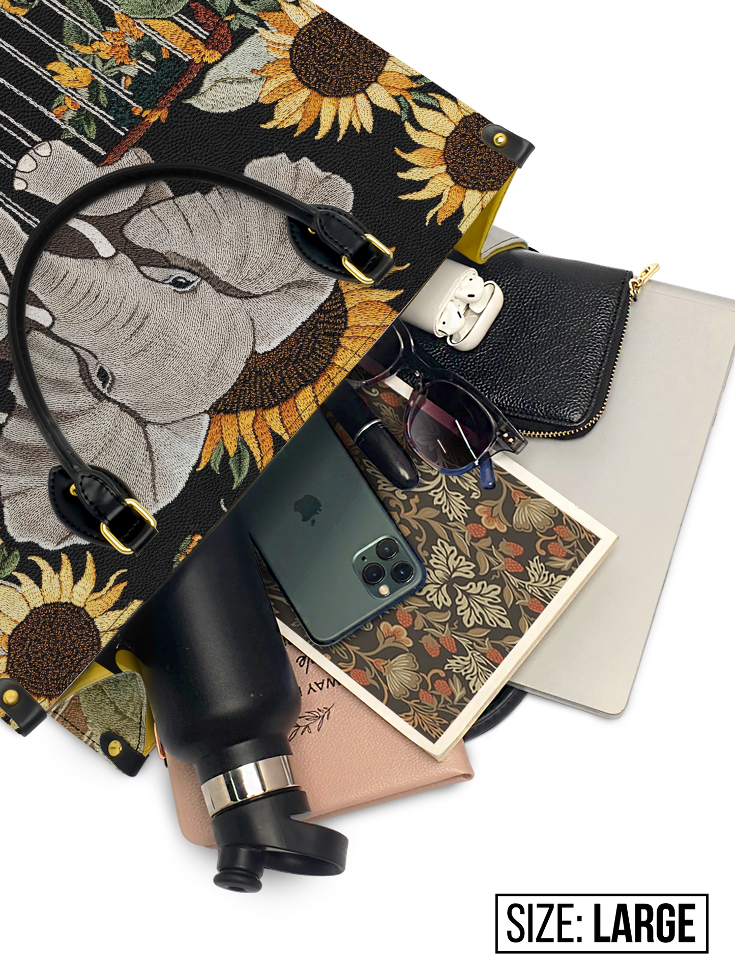 Elephant Sunflower HTRZ27124876ID Leather Bag