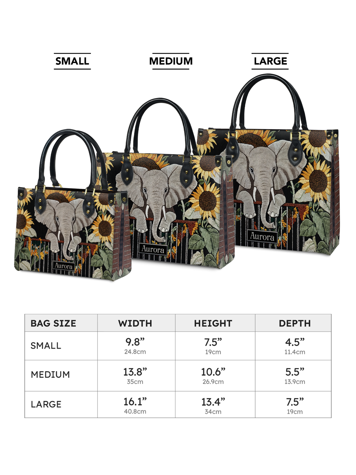 Elephant Sunflower HTRZ27124876ID Leather Bag