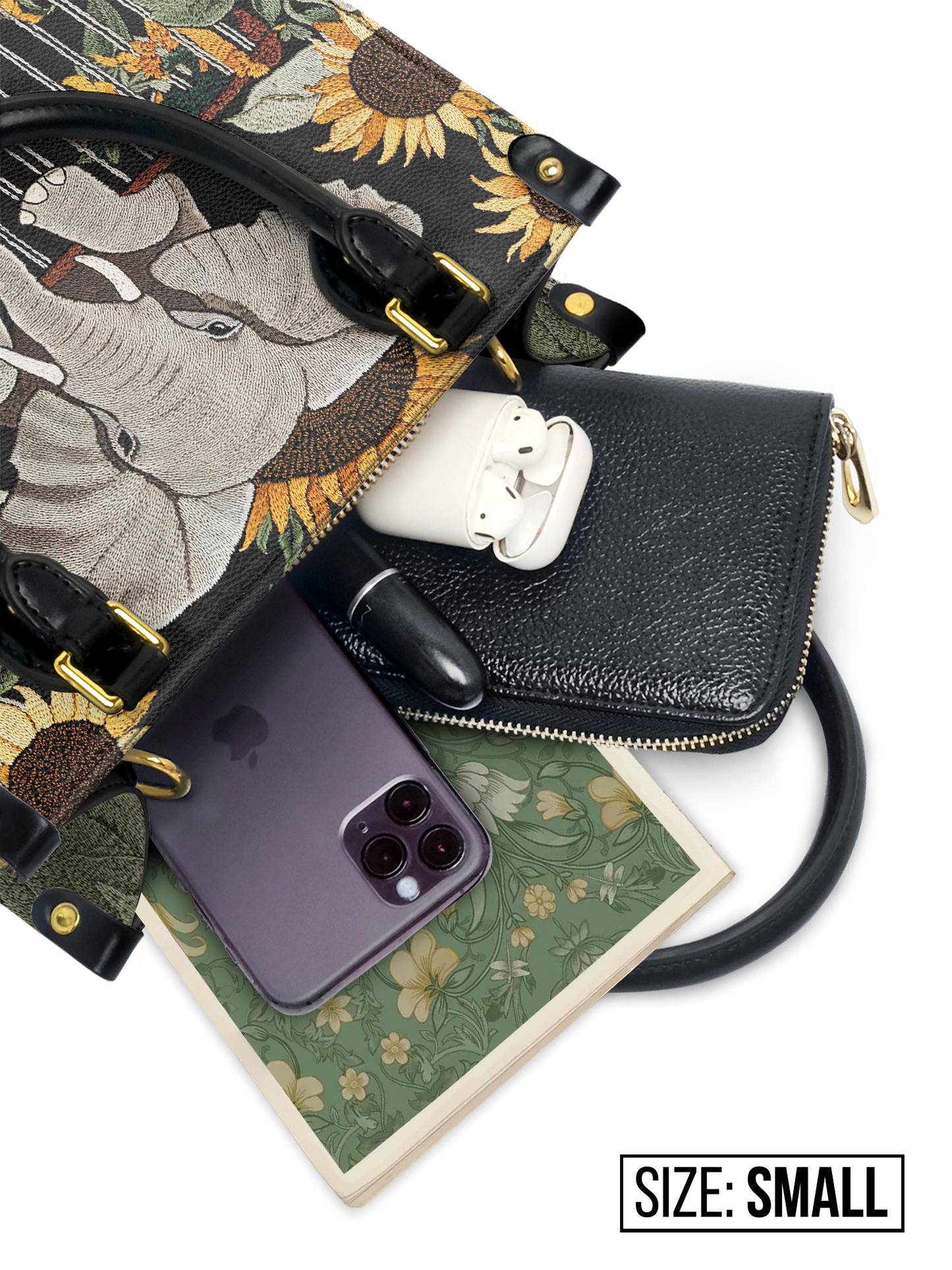 Elephant Sunflower HTRZ27124876ID Leather Bag