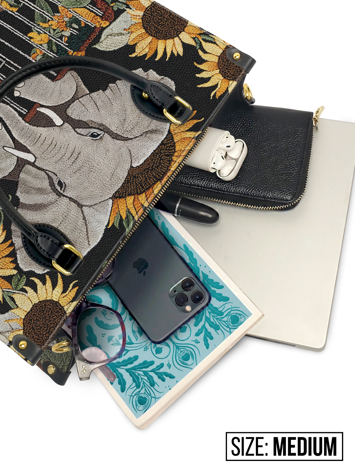 Elephant Sunflower HTRZ27124876ID Leather Bag