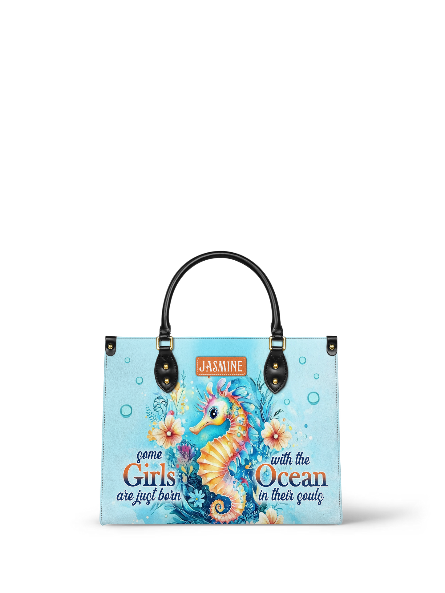 Some Girls Are Just Born With The Ocean In Their Souls Seahorse Beach HHRZ27125717WQ Leather Bag