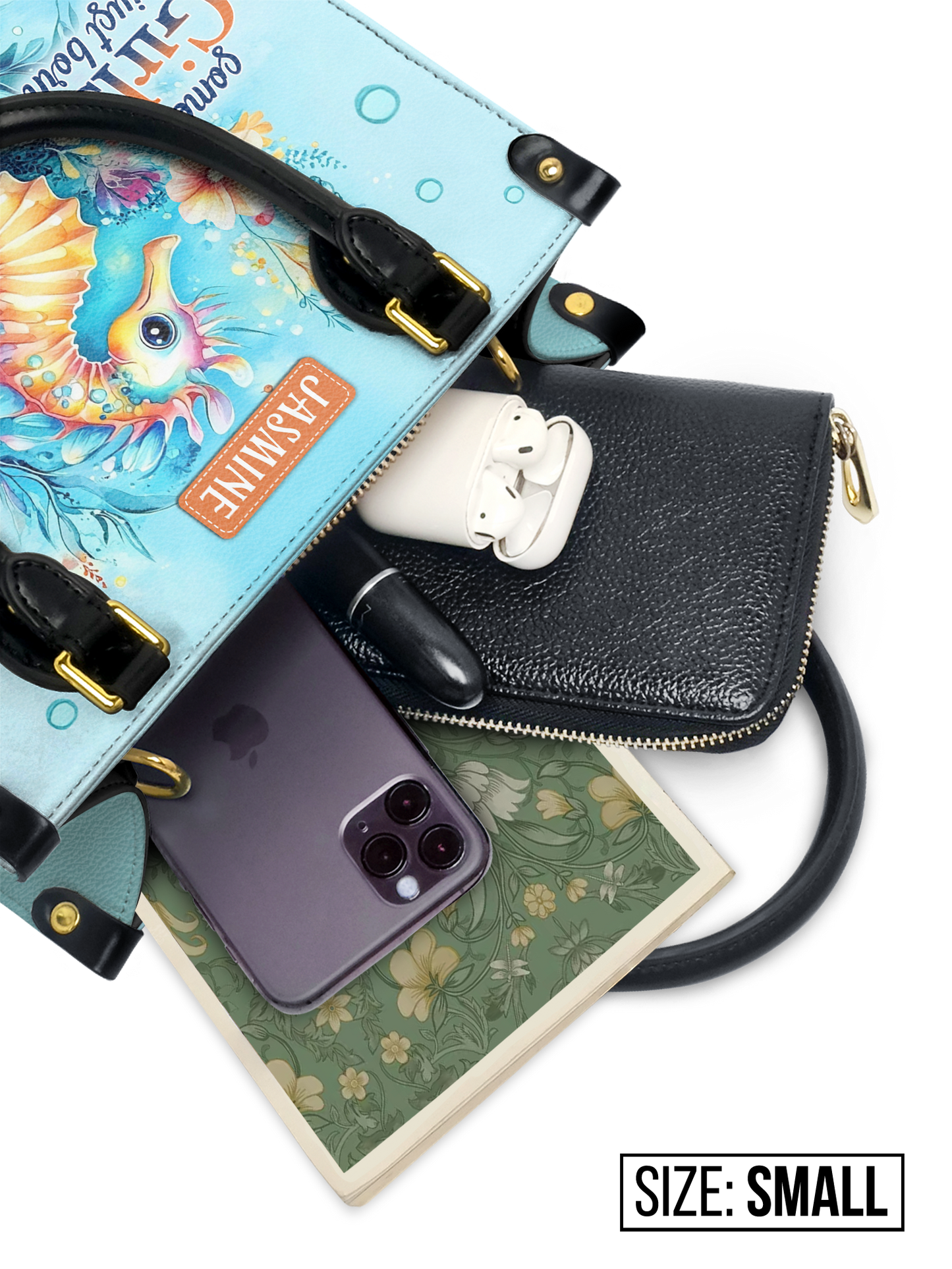 Some Girls Are Just Born With The Ocean In Their Souls Seahorse Beach HHRZ27125717WQ Leather Bag