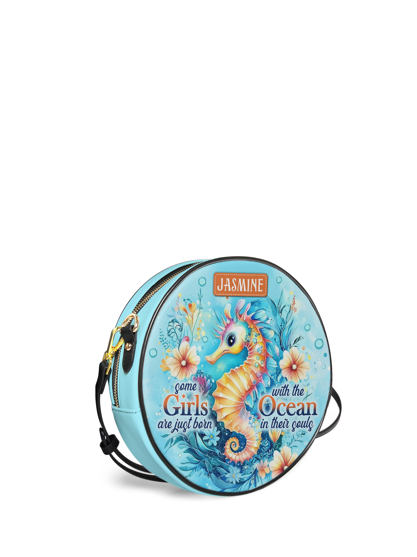 Some Girls Are Just Born With The Ocean In Their Souls Seahorse Beach HHRZ02018364XS Circle Crossbody Bag