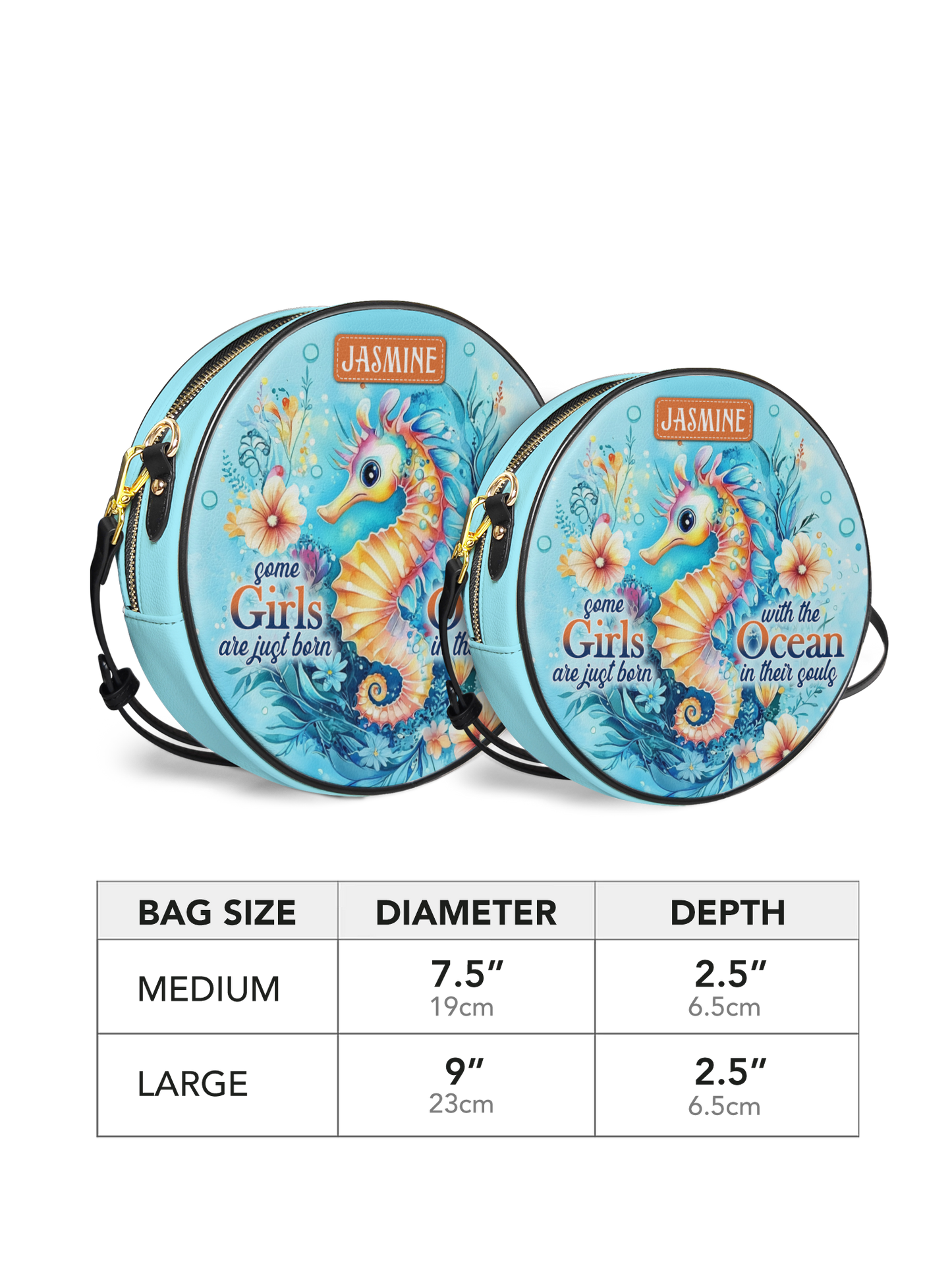 Some Girls Are Just Born With The Ocean In Their Souls Seahorse Beach HHRZ02018364XS Circle Crossbody Bag