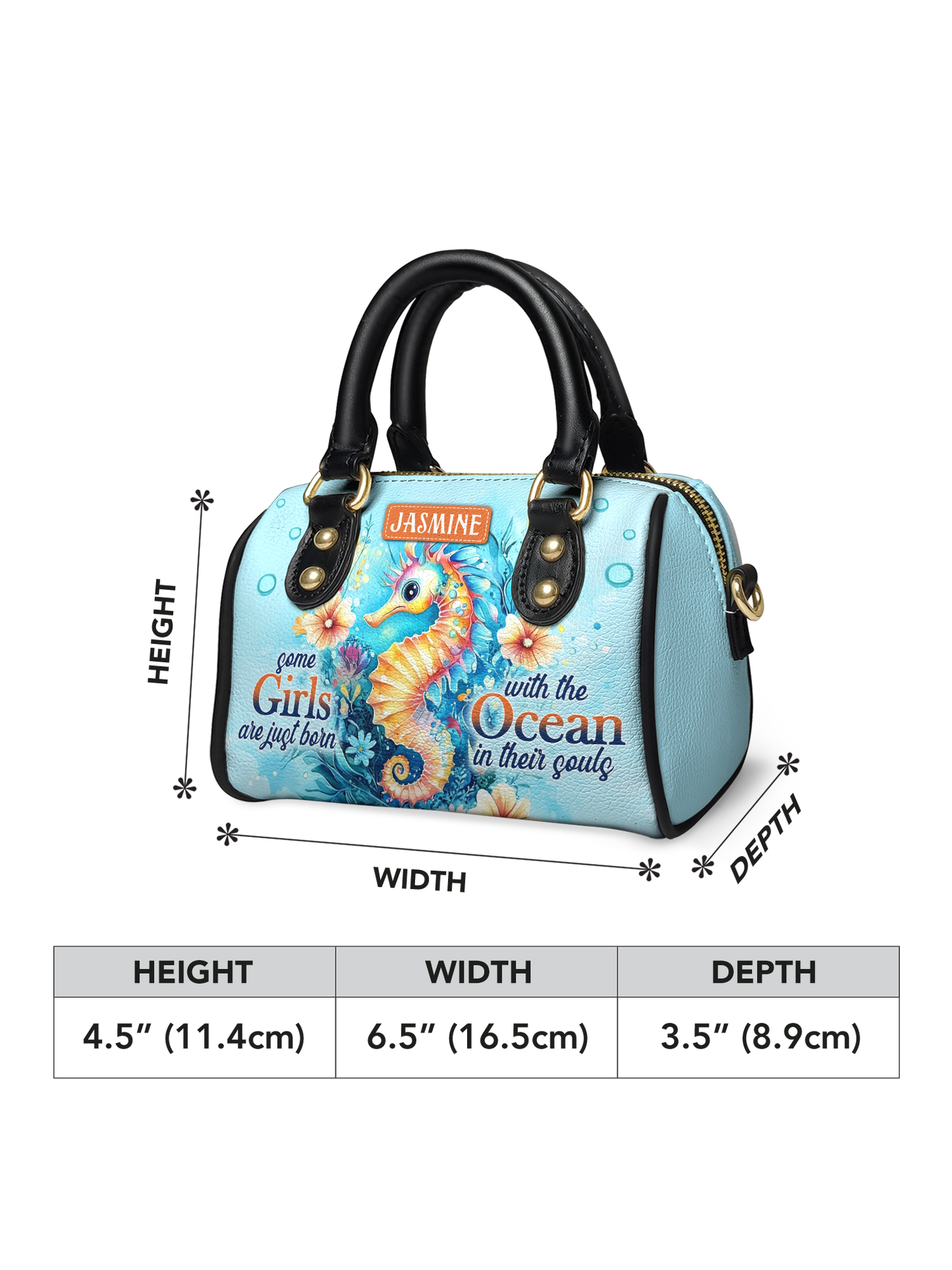Some Girls Are Just Born With The Ocean In Their Souls Seahorse Beach ANRZ02015649XL Mini Satchel