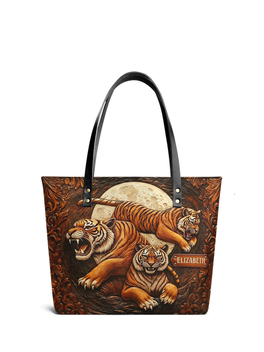 Tiger Leather ANRZ02012621WI Leather Tote Bag