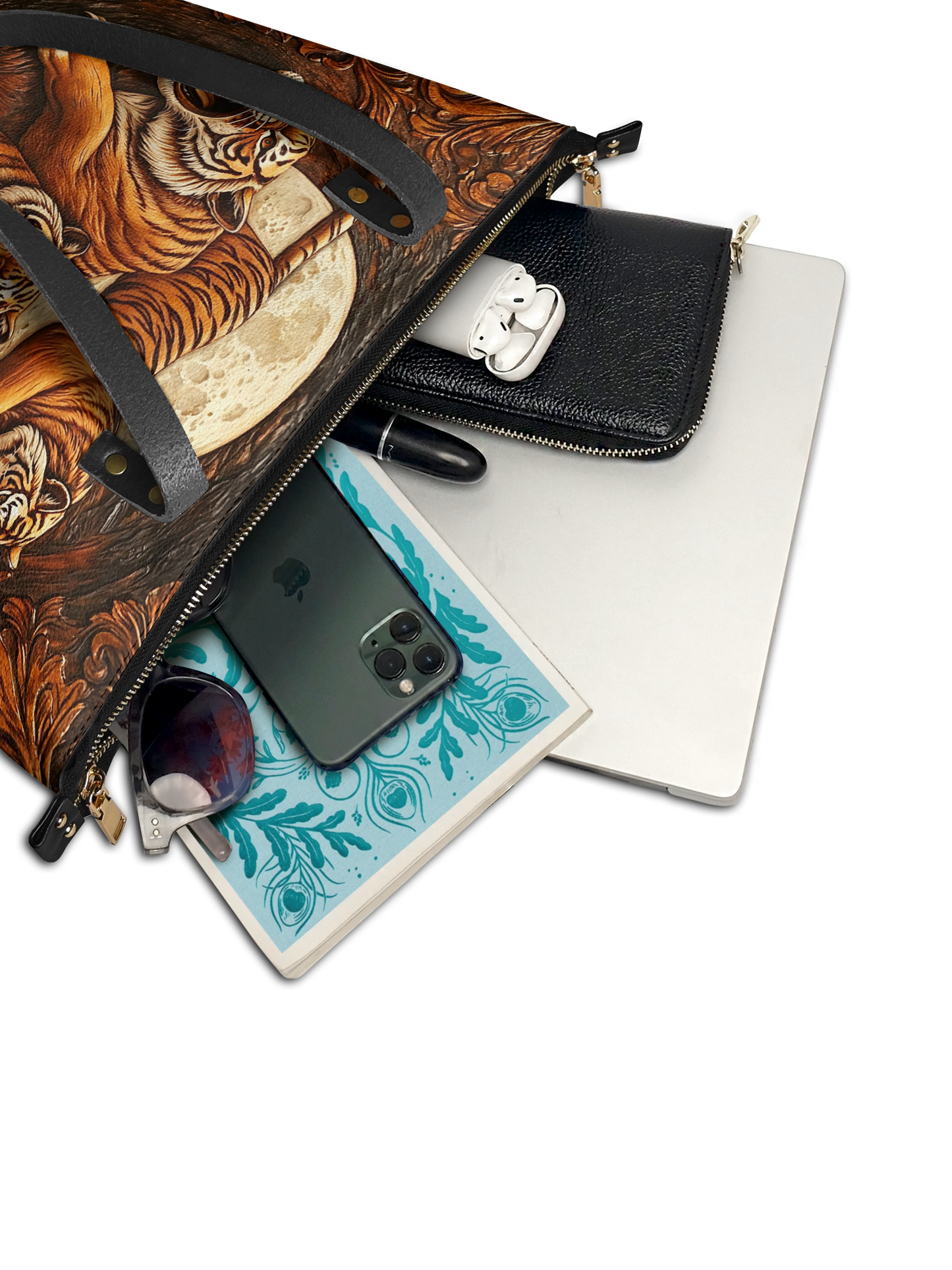 Tiger Leather ANRZ02012621WI Leather Tote Bag