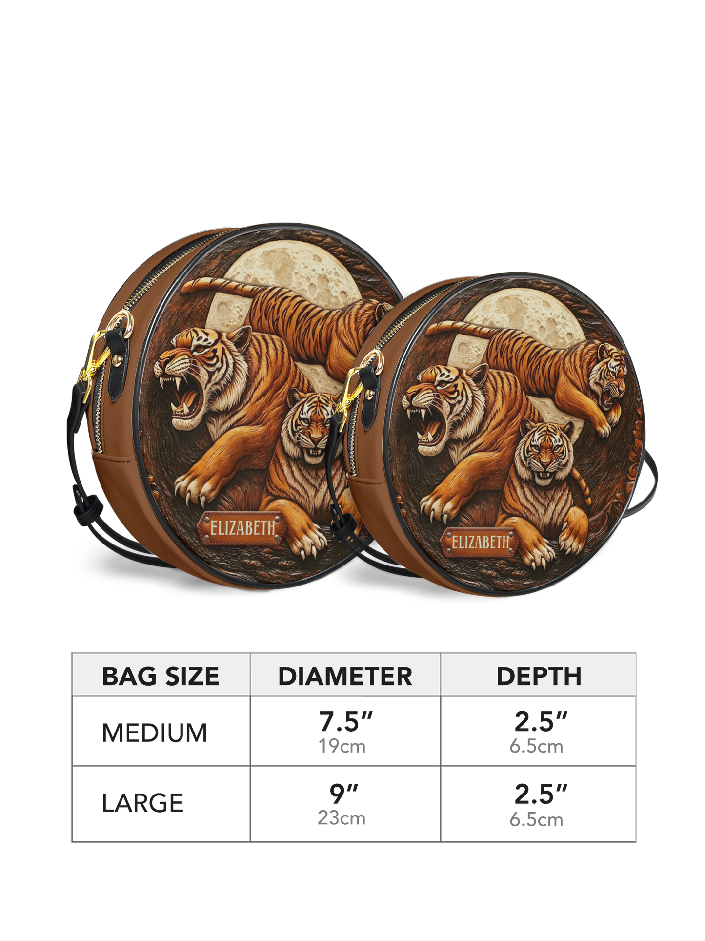 Tiger Leather HHRZ07017881AL Circle Crossbody Bag