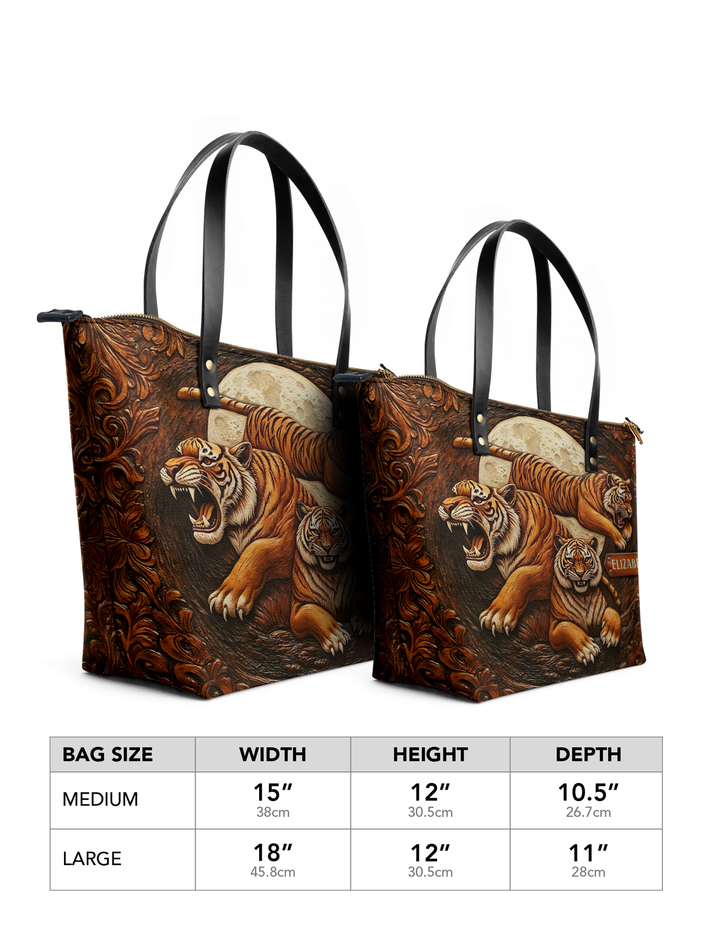 Tiger Leather ANRZ02012621WI Leather Tote Bag