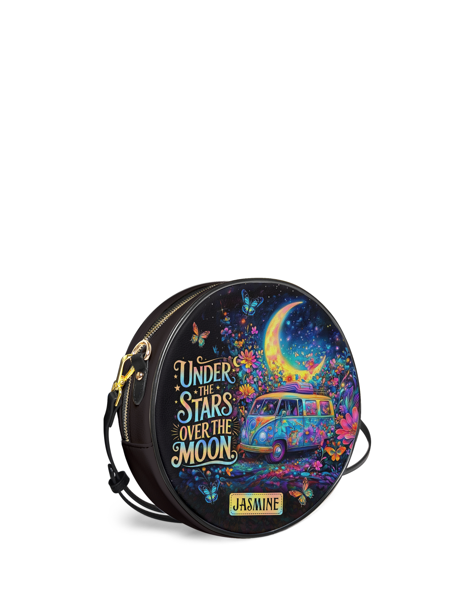 Under The Stars Over The Moon RV Van HHRZ02011895RS Circle Crossbody Bag