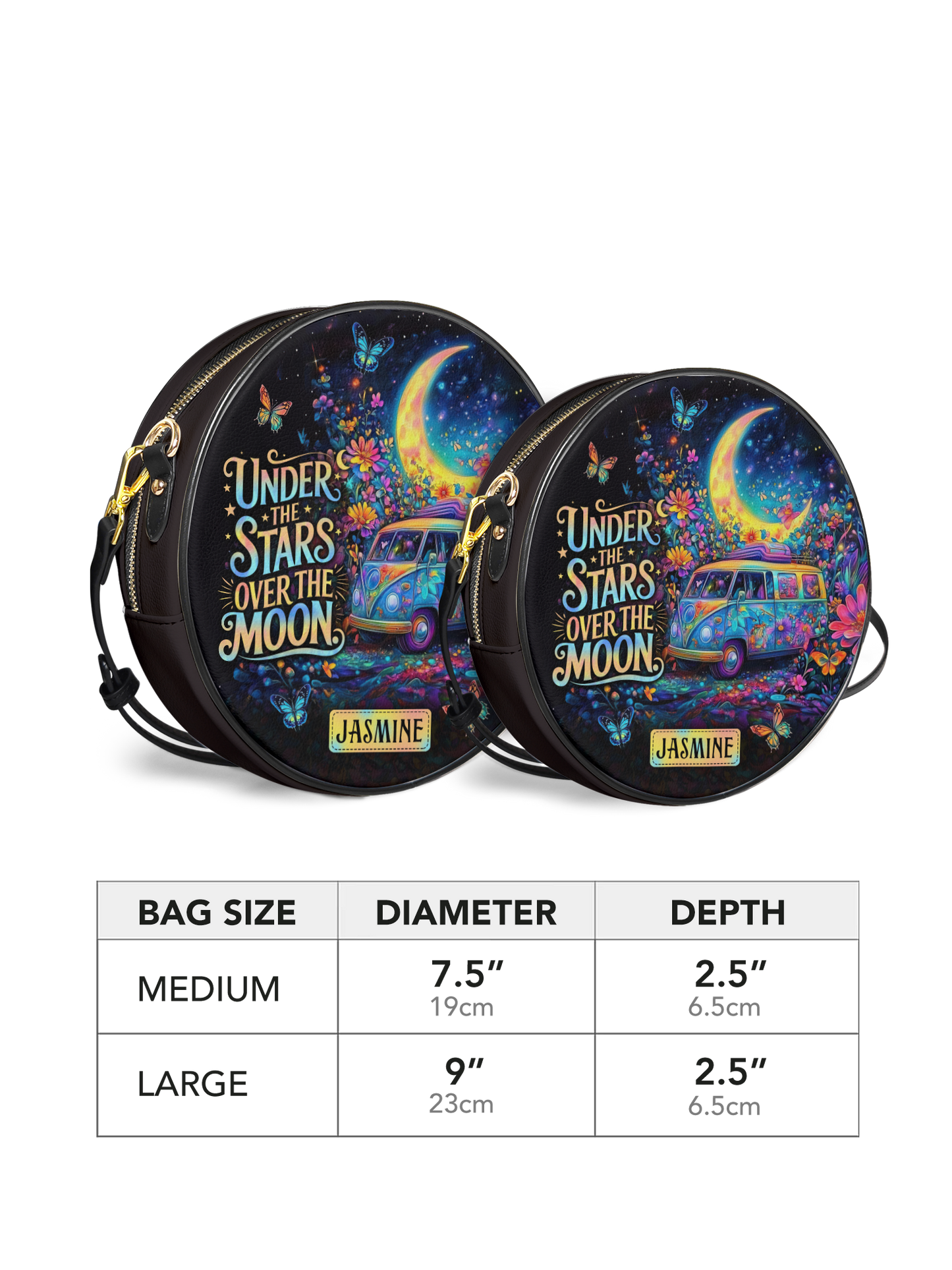 Under The Stars Over The Moon RV Van HHRZ02011895RS Circle Crossbody Bag