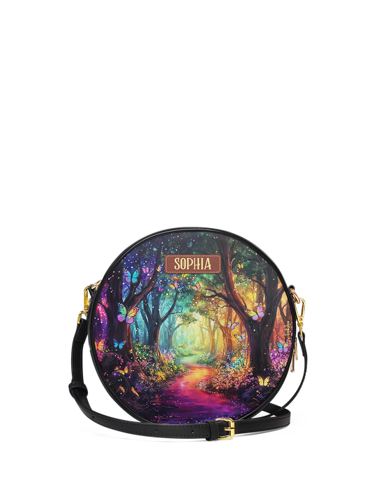 Wonderland Butterfly Jungle HHRZ02019296CQ Circle Crossbody Bag