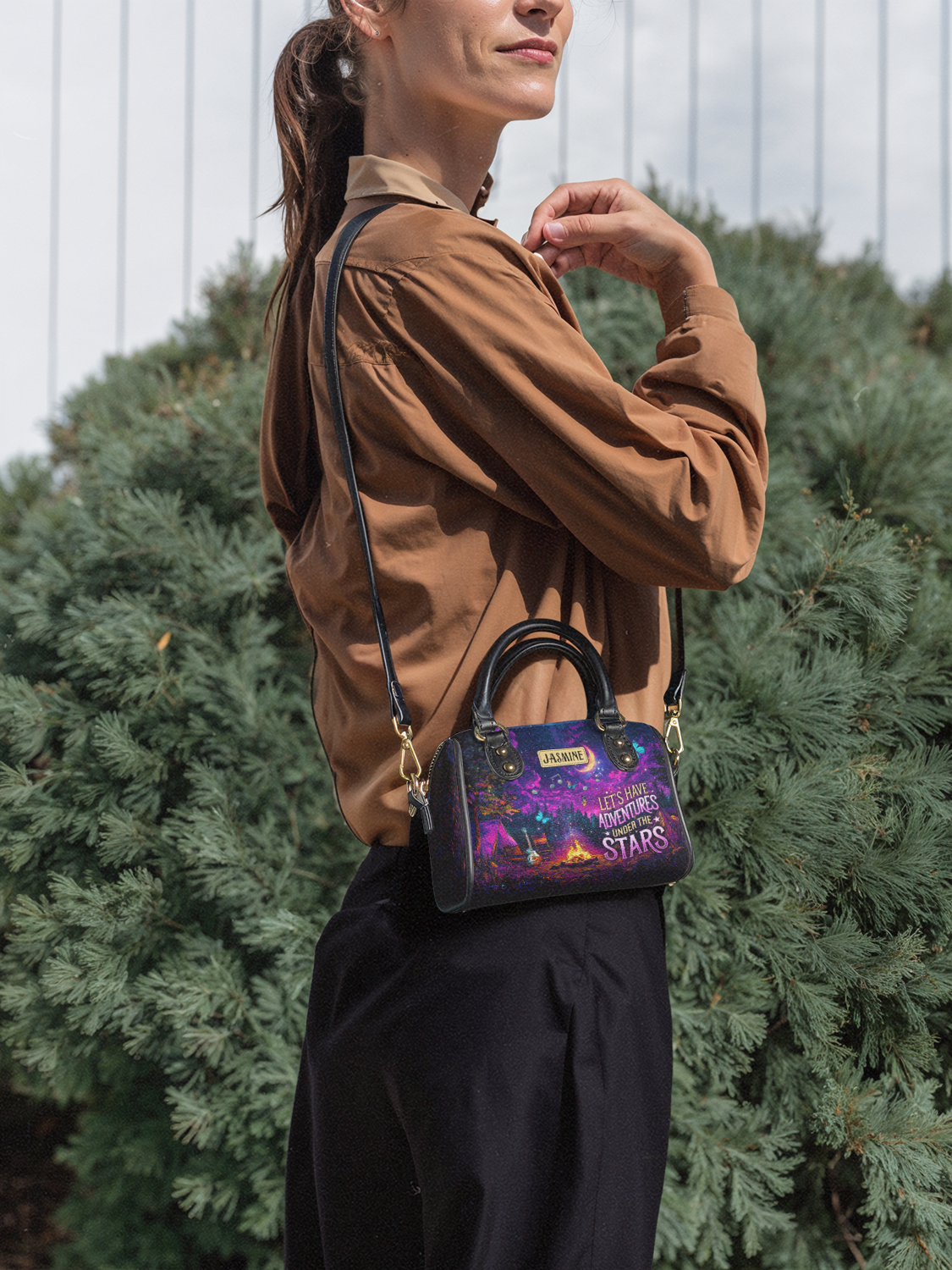 Lets Have Adventures Under The Stars Campfire Jungle ANRZ02016468EG Mini Satchel