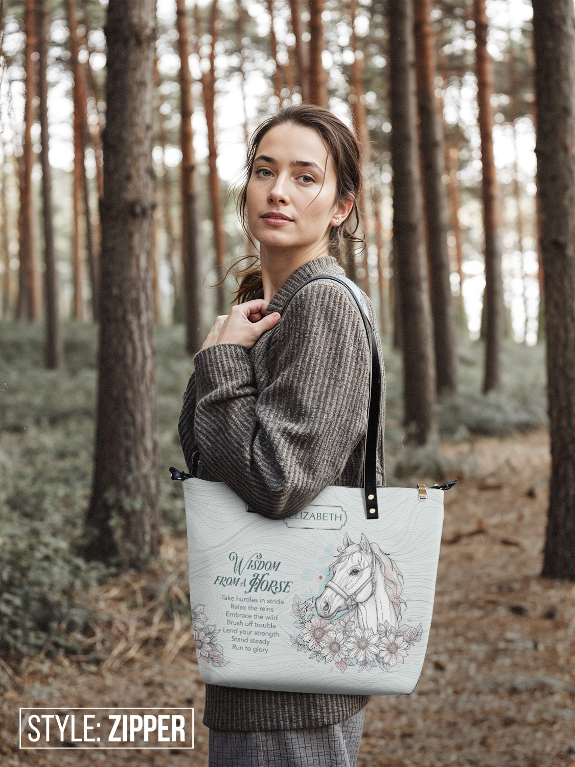 Wisdom From A Horse ANRZ02014680XW Leather Tote Bag