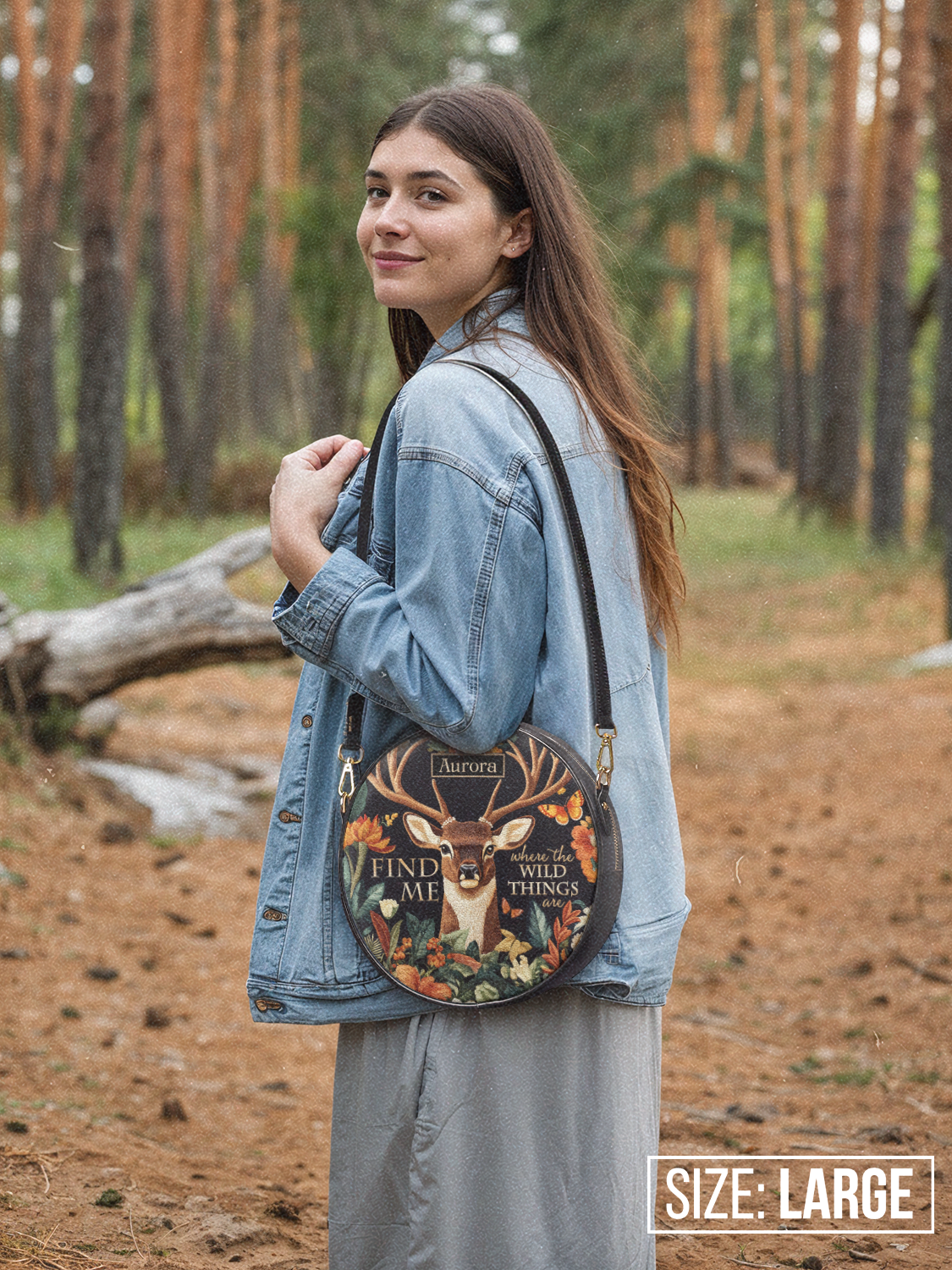 Find Me Where The Wild Things Are Deer HHRZ02013261BX Circle Crossbody Bag