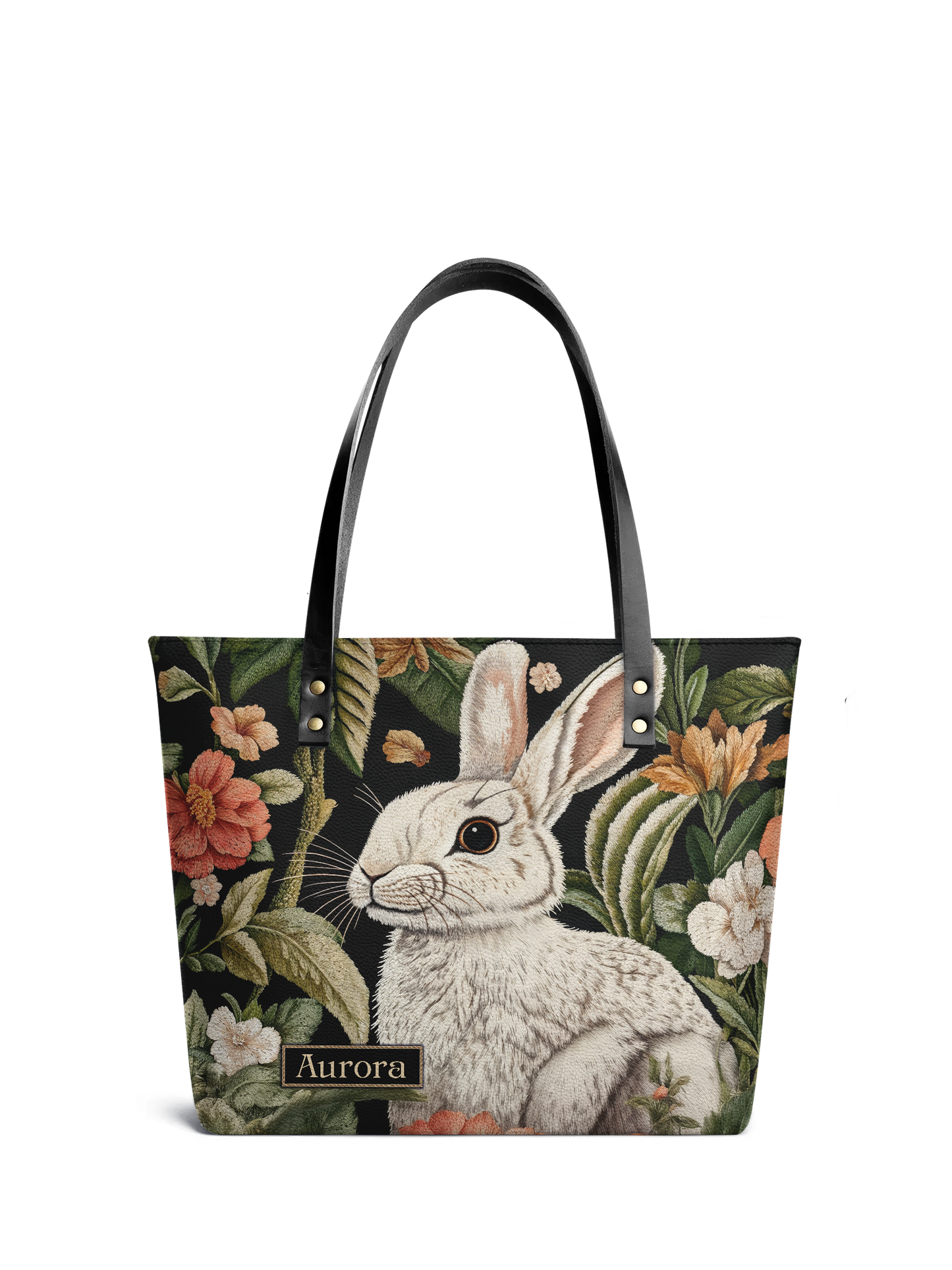 Bunny Flower HTRZ30121028YL Leather Tote Bag