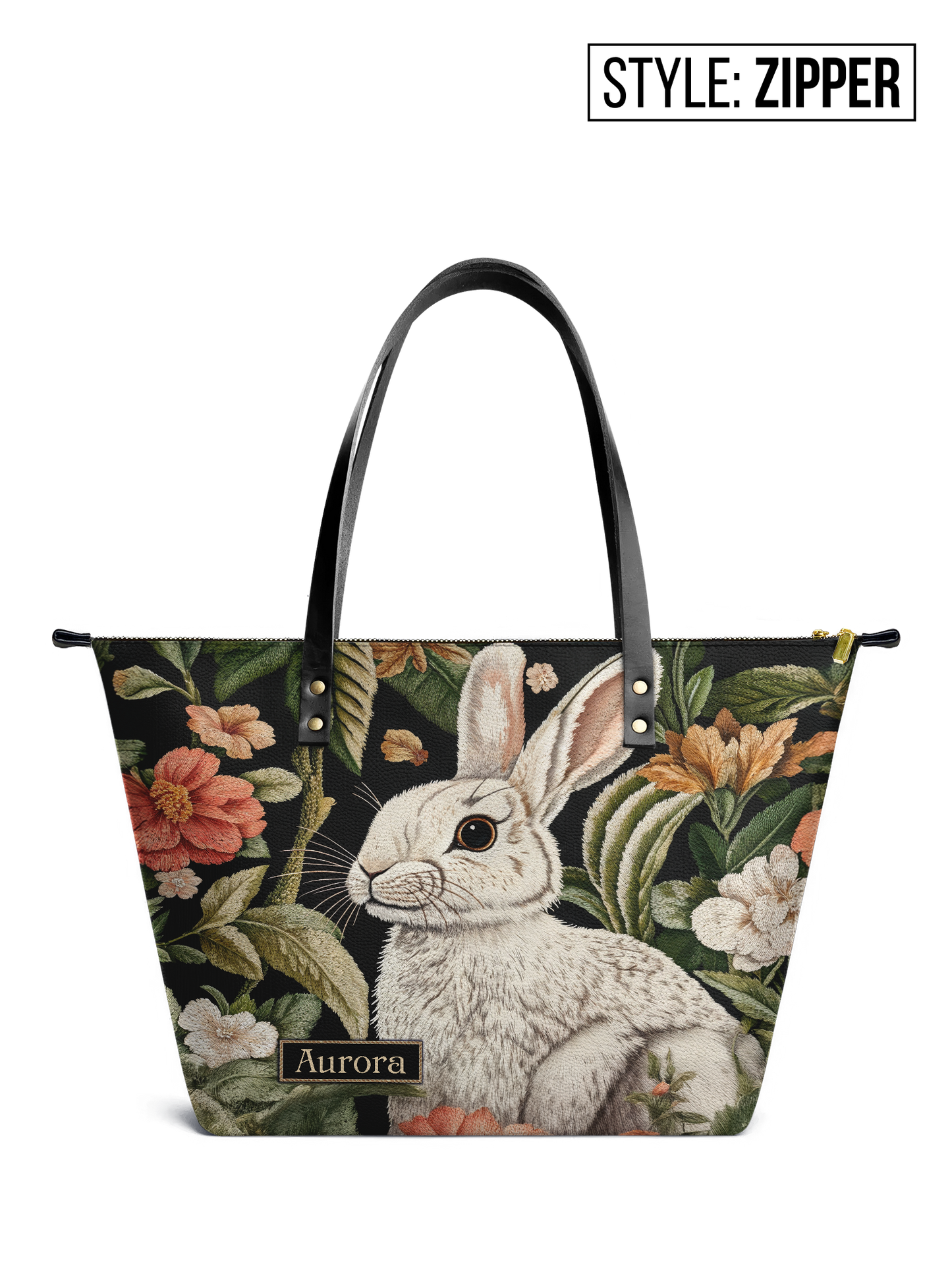 Bunny Flower HTRZ30121028YL Leather Tote Bag