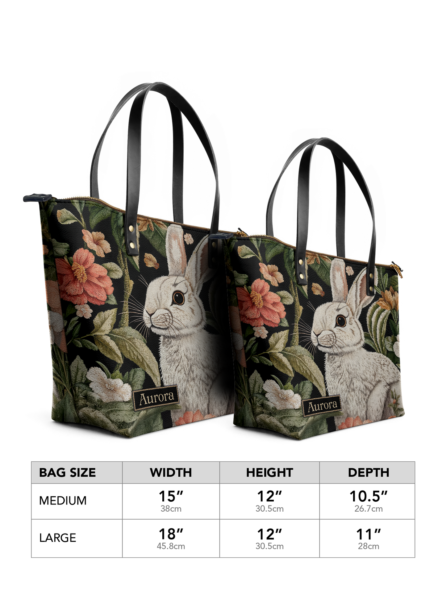 Bunny Flower HTRZ30121028YL Leather Tote Bag