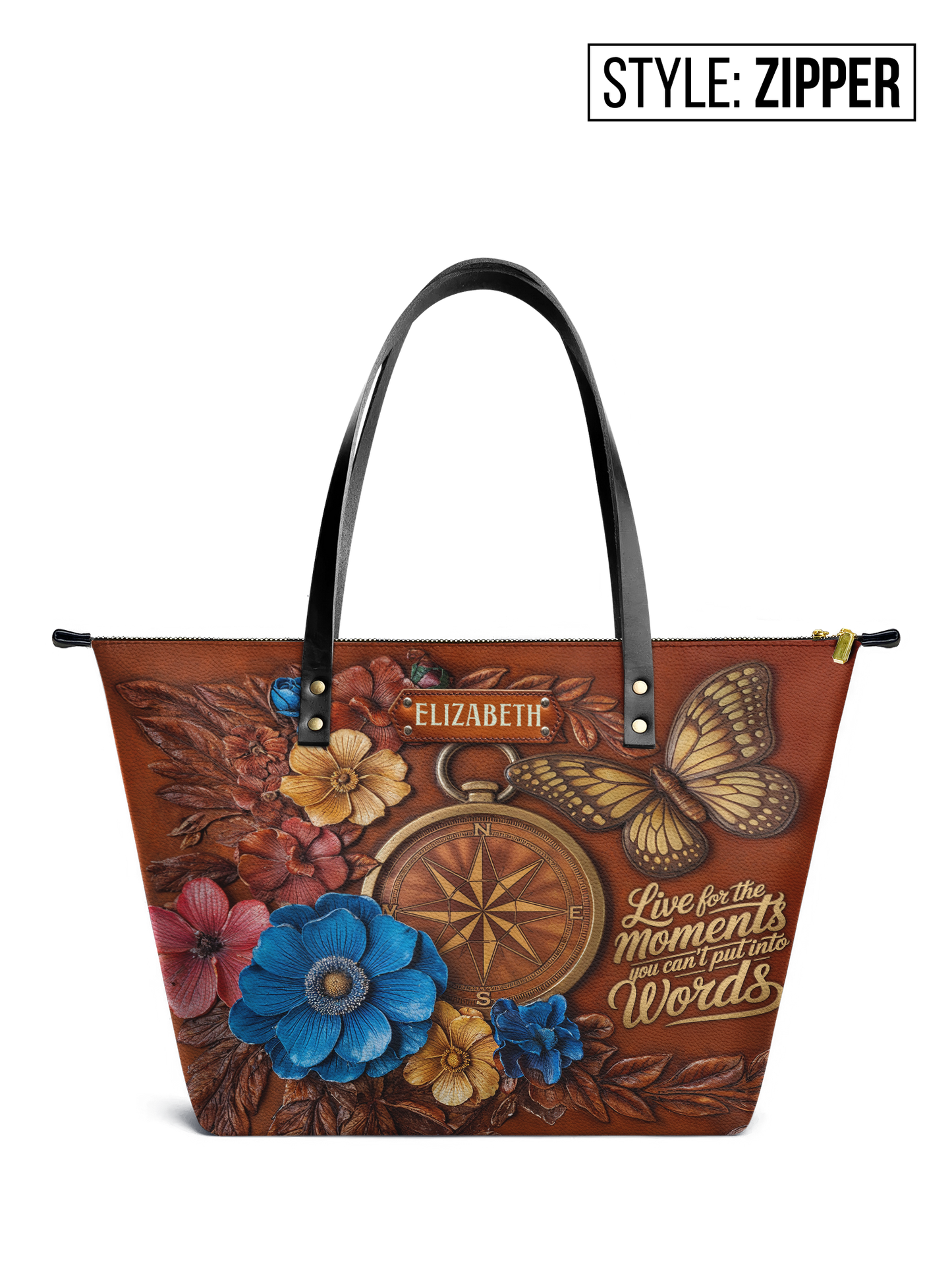 Compass Butterfly ANRZ02017046SM Leather Tote Bag