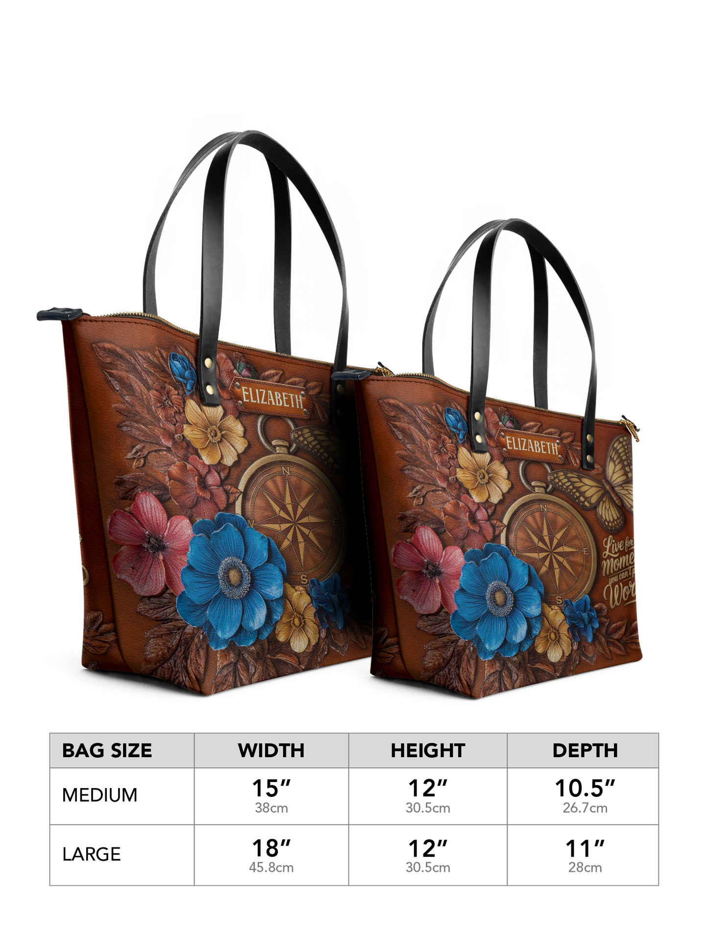 Compass Butterfly ANRZ02017046SM Leather Tote Bag